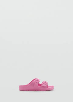 Rubberised buckle sandals — Pink 1