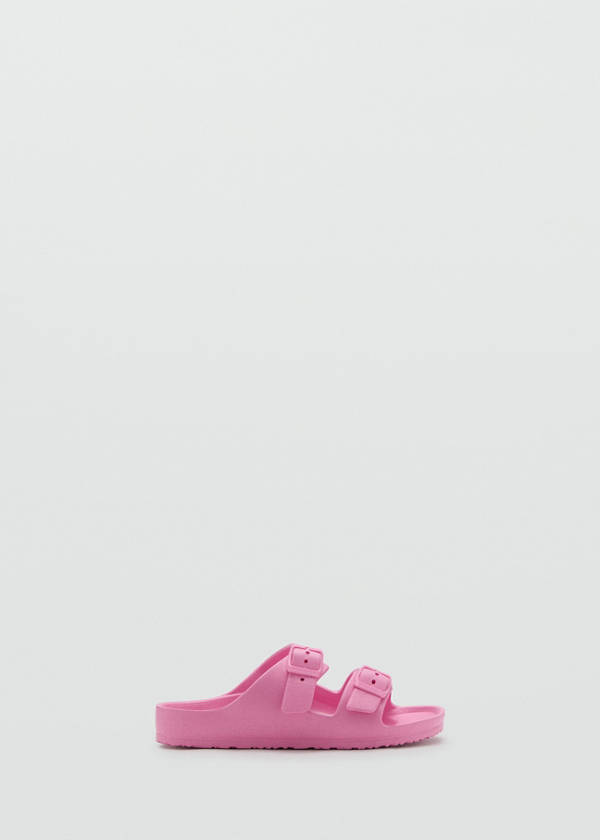 Rubberised buckle sandals — Pink