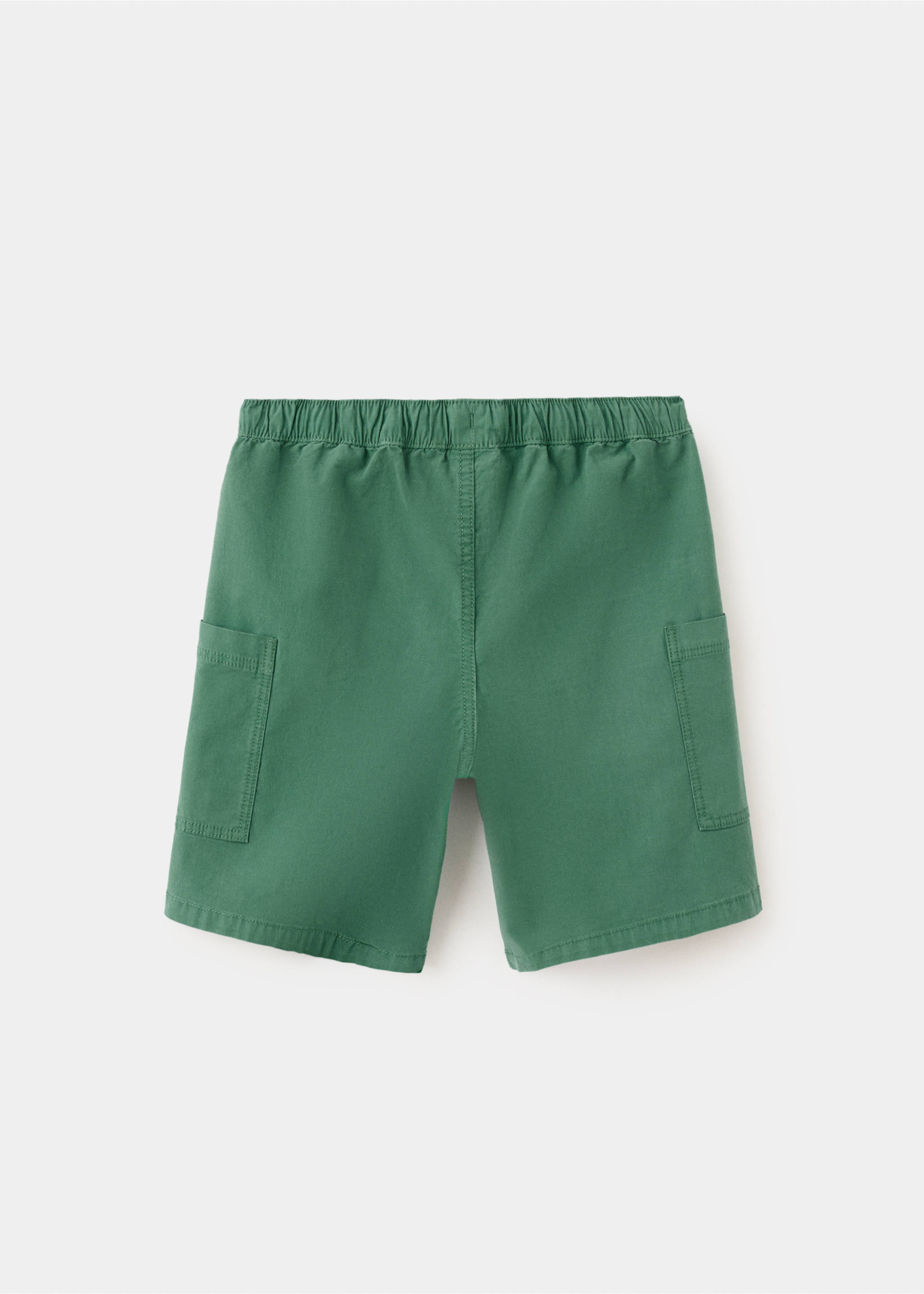Cargo pockets cotton bermuda shorts - Reverse of the article, Green. Ref: 27037907-00.