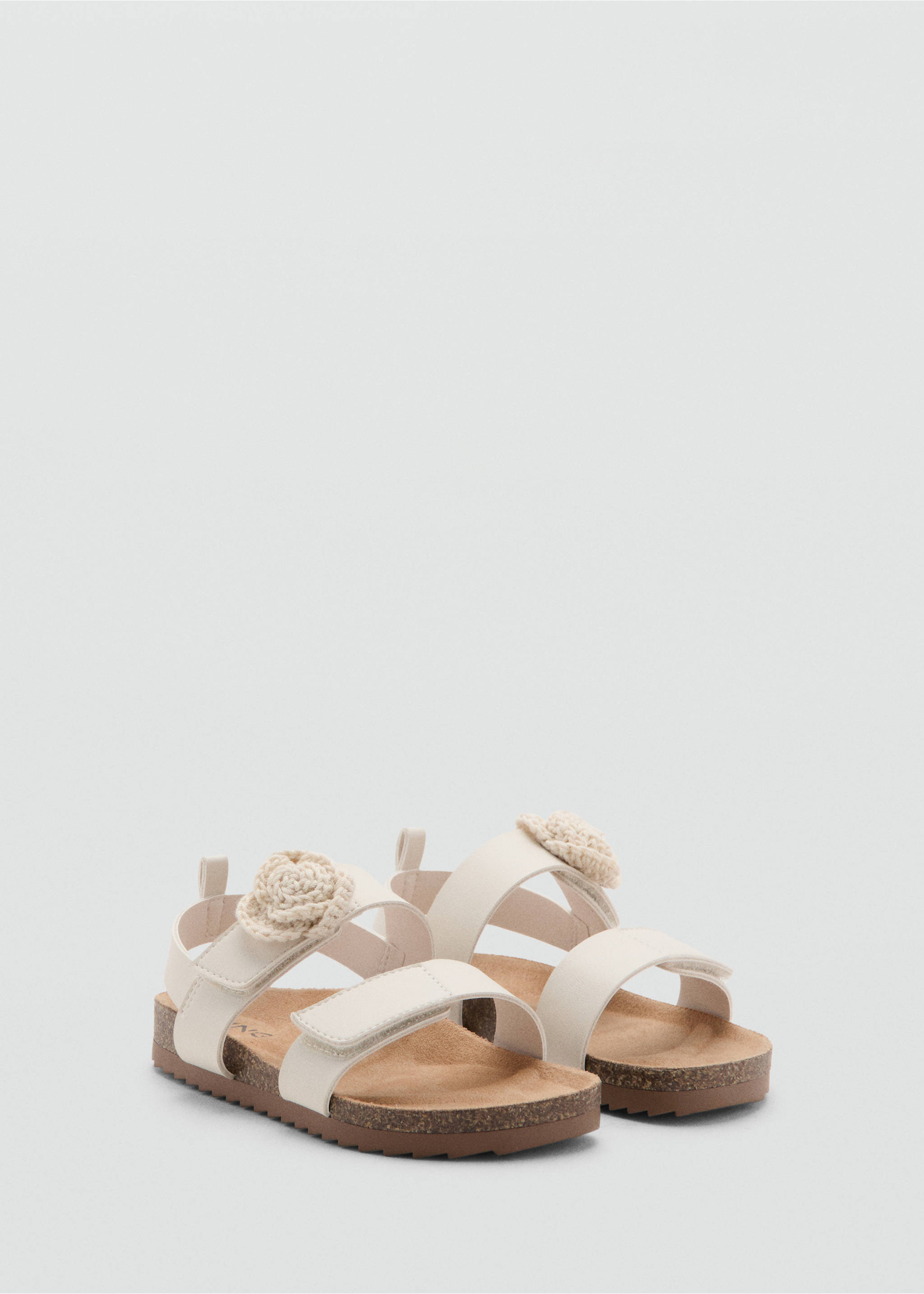 Sandals with flower strap - Medium plane, Off White. Ref: 27037908-00.