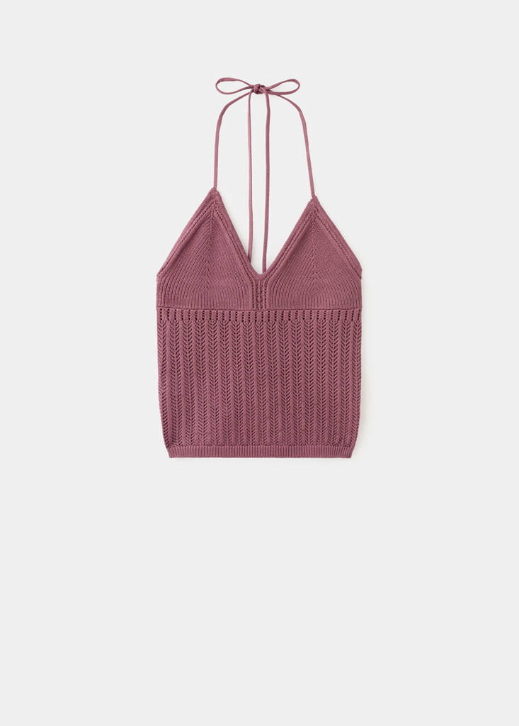Fine knit halter top — Pink