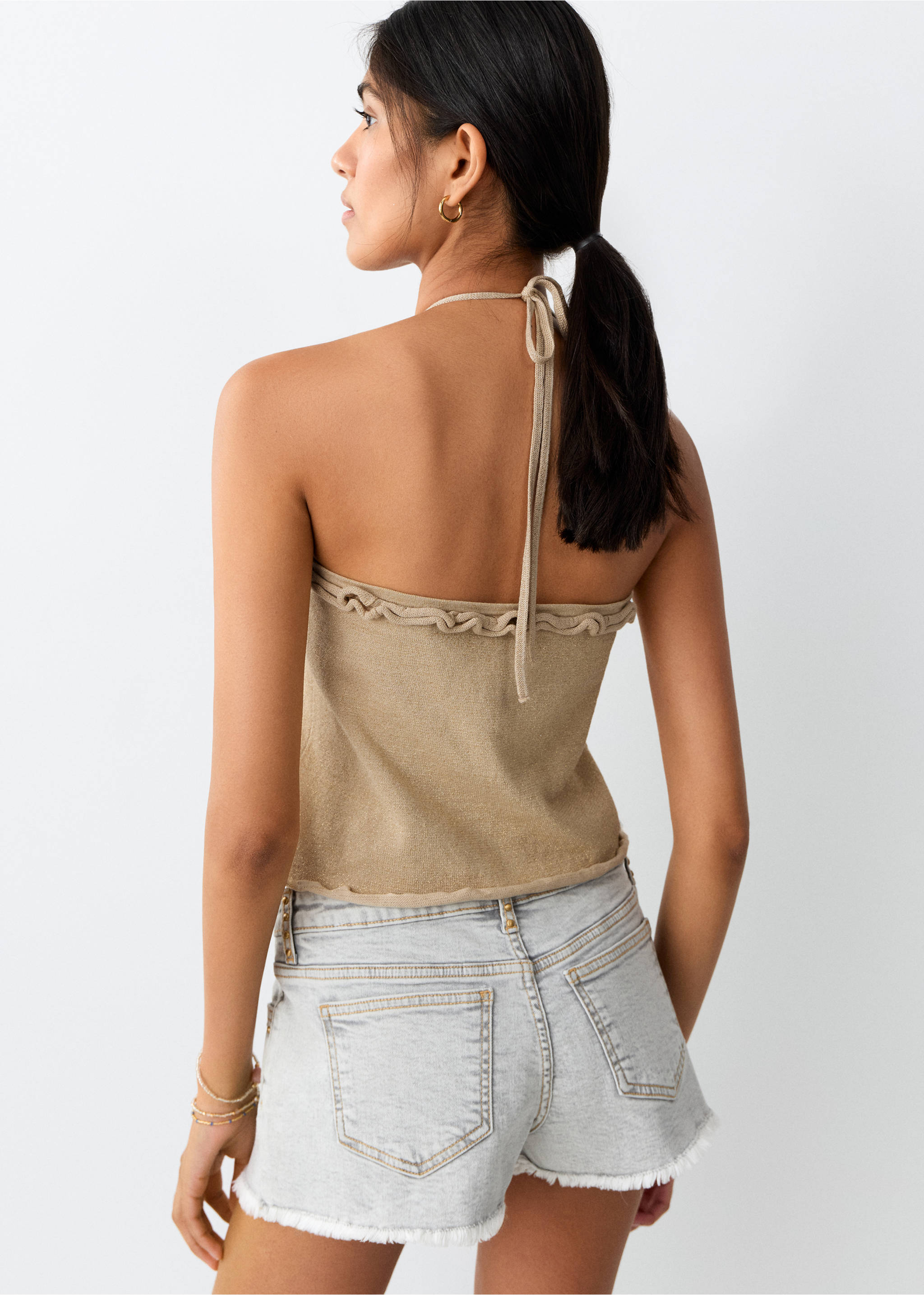 Bows knit top - Reverse of the article, Gold. Ref: 27037910-00.