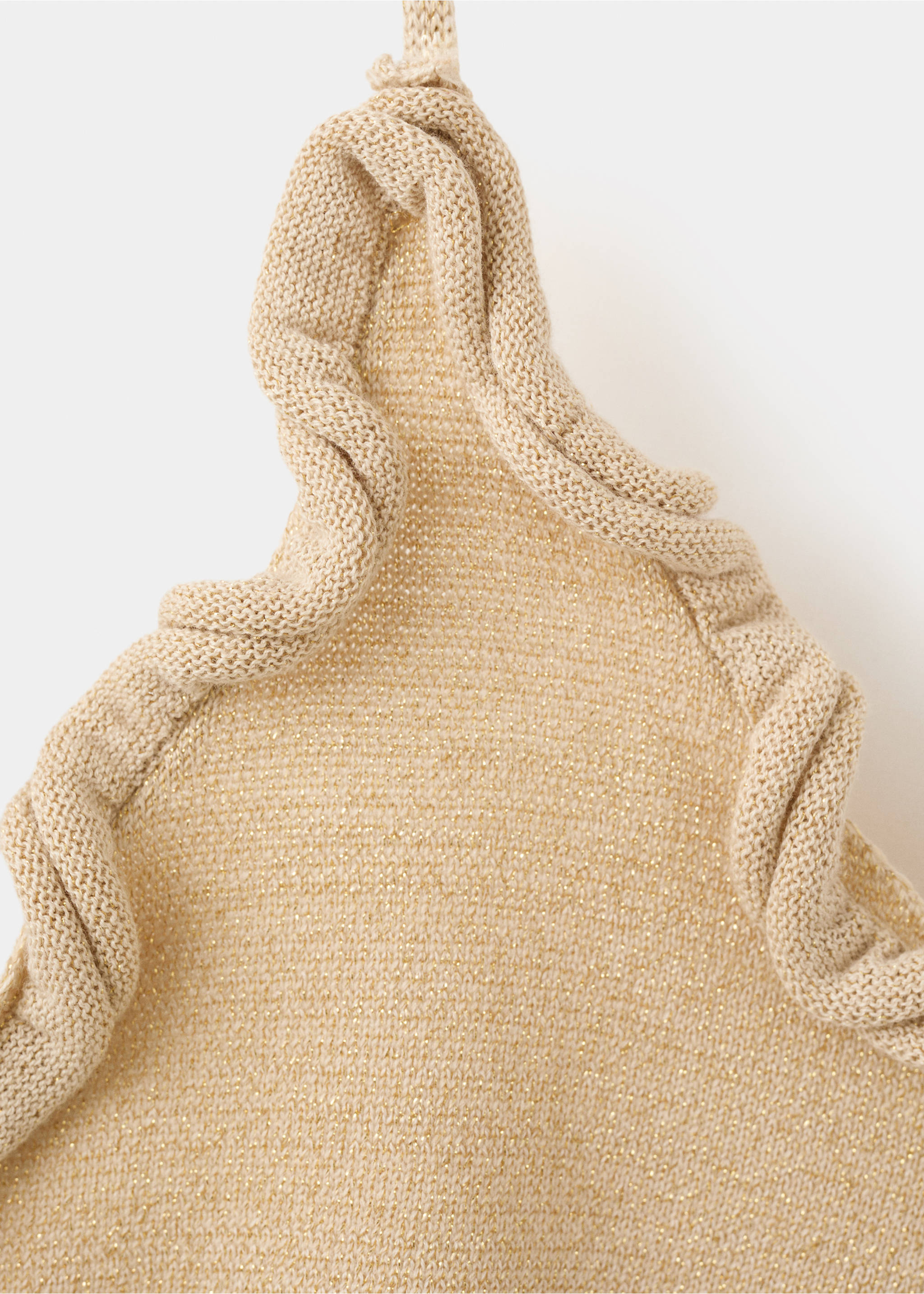 Bows knit top - Details of the article 8, Gold. Ref: 27037910-00.