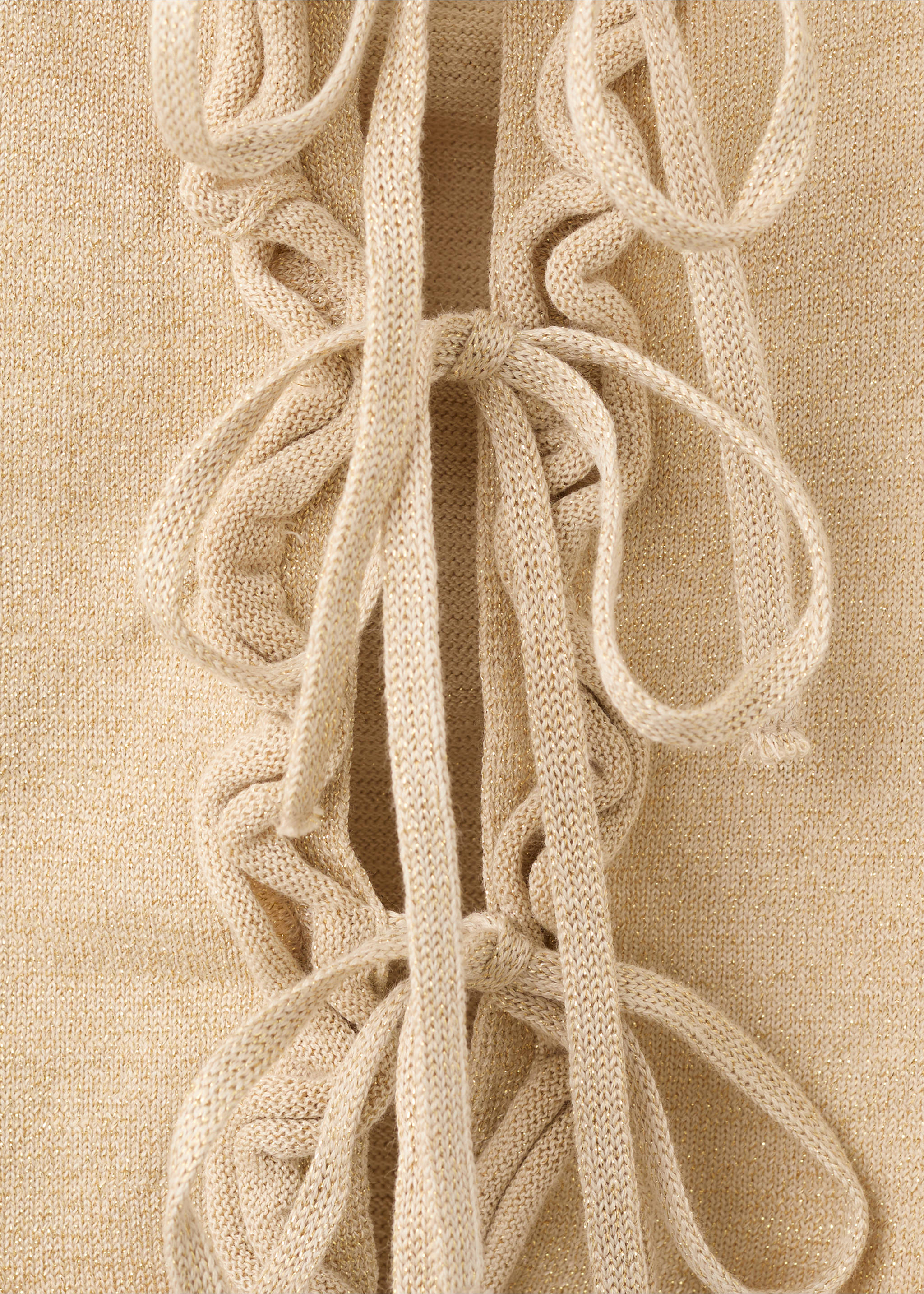 Bows knit top - Details of the article 0, Gold. Ref: 27037910-00.