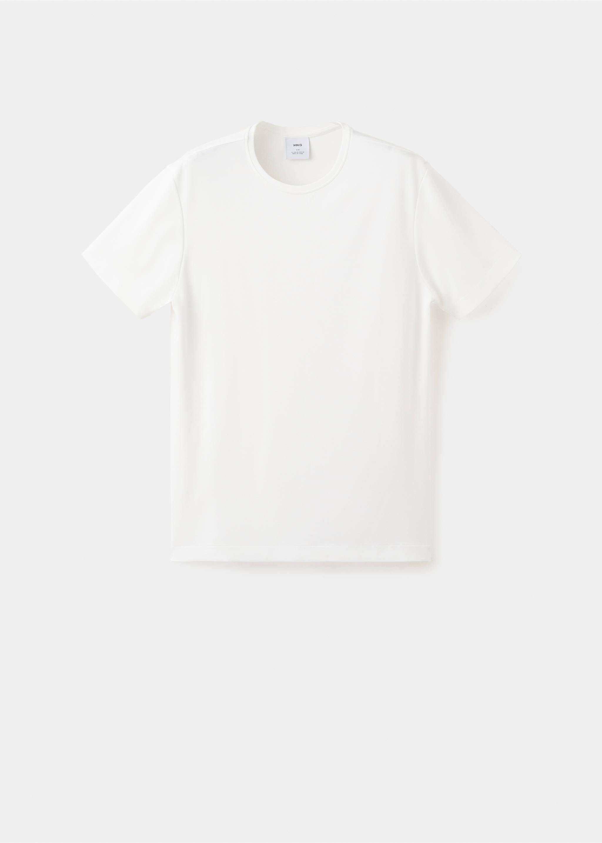 Slim-fit short-sleeved t-shirt - Article without model, White. Ref: 27037911-00.