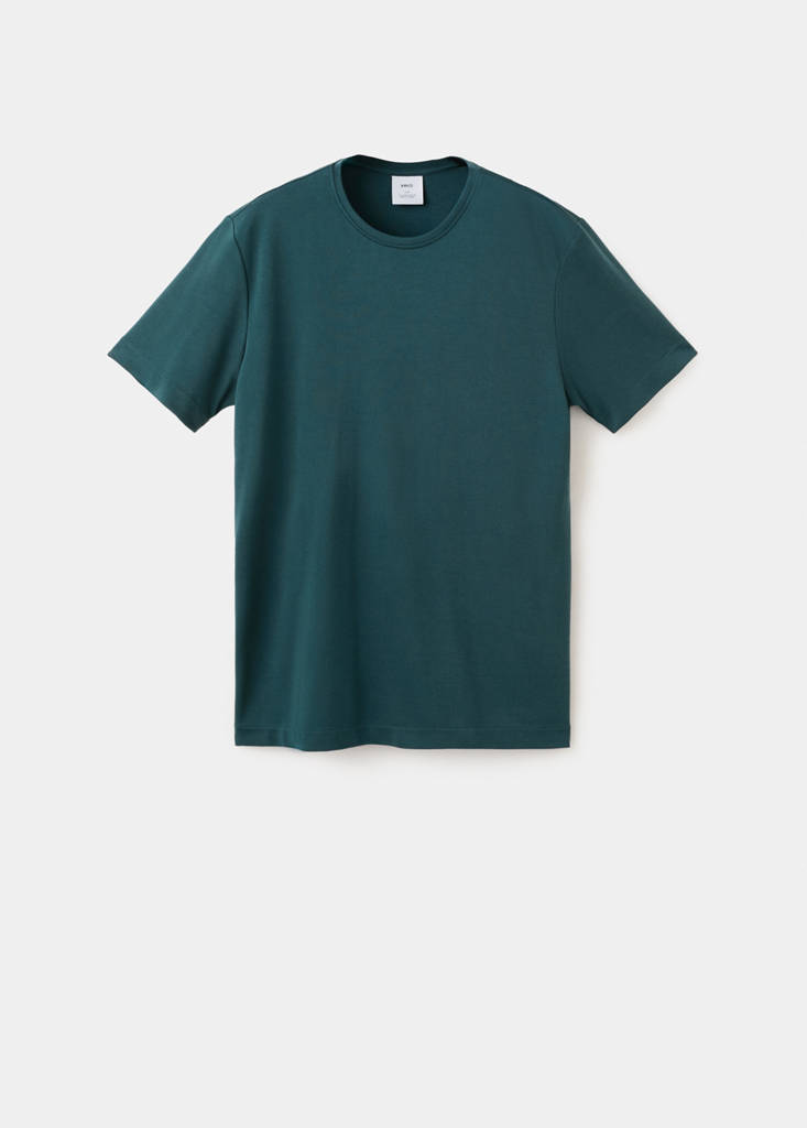 Slim-fit short-sleeved t-shirt — Dark Green