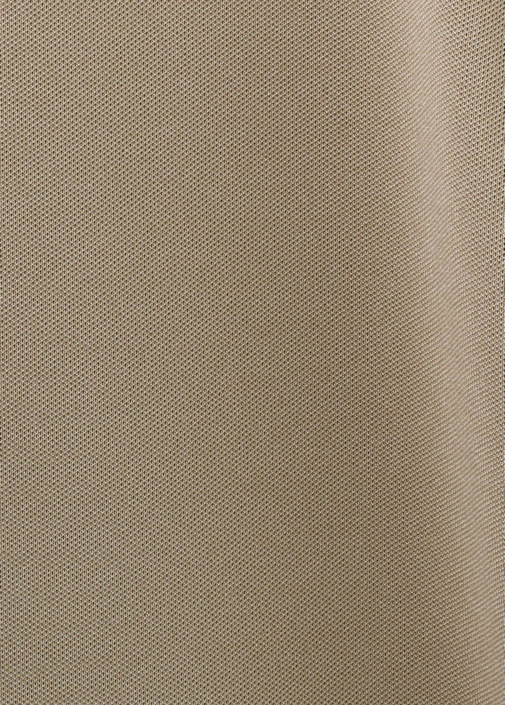 Two-tone zip neck polo — Beige
