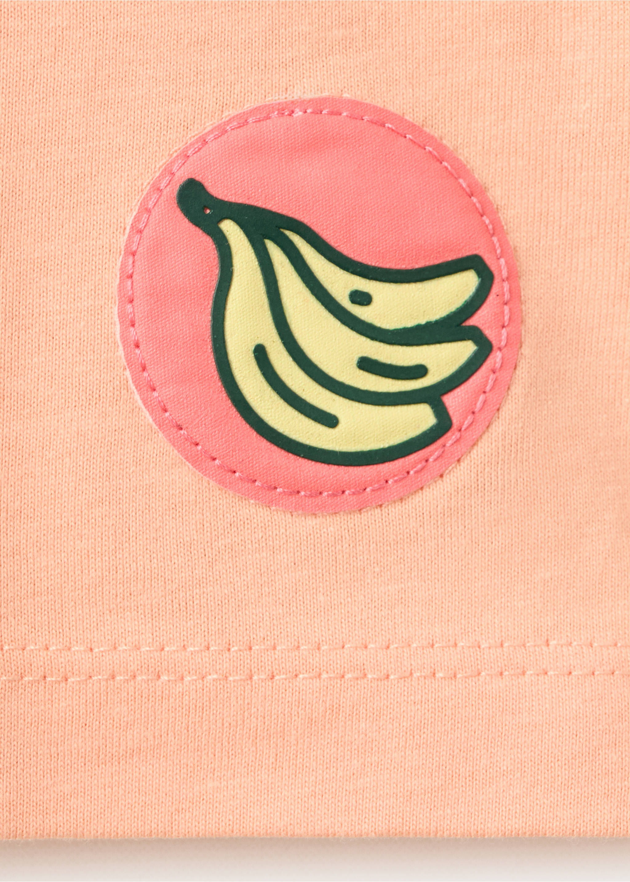 Printed cotton-blend t-shirt - Details of the article 0, Peach. Ref: 27037913-00.