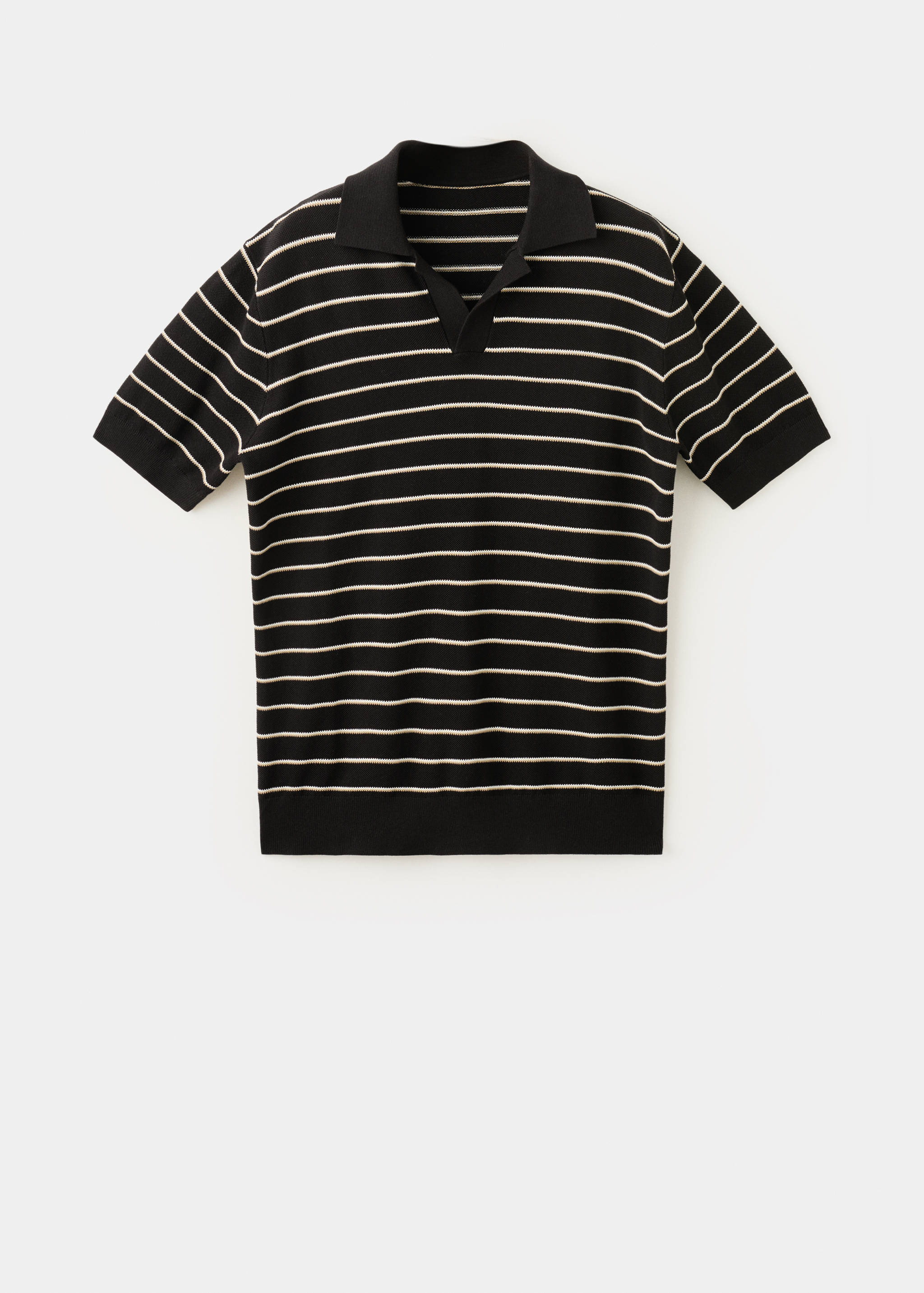 Striped knit cotton polo shirt - Article without model