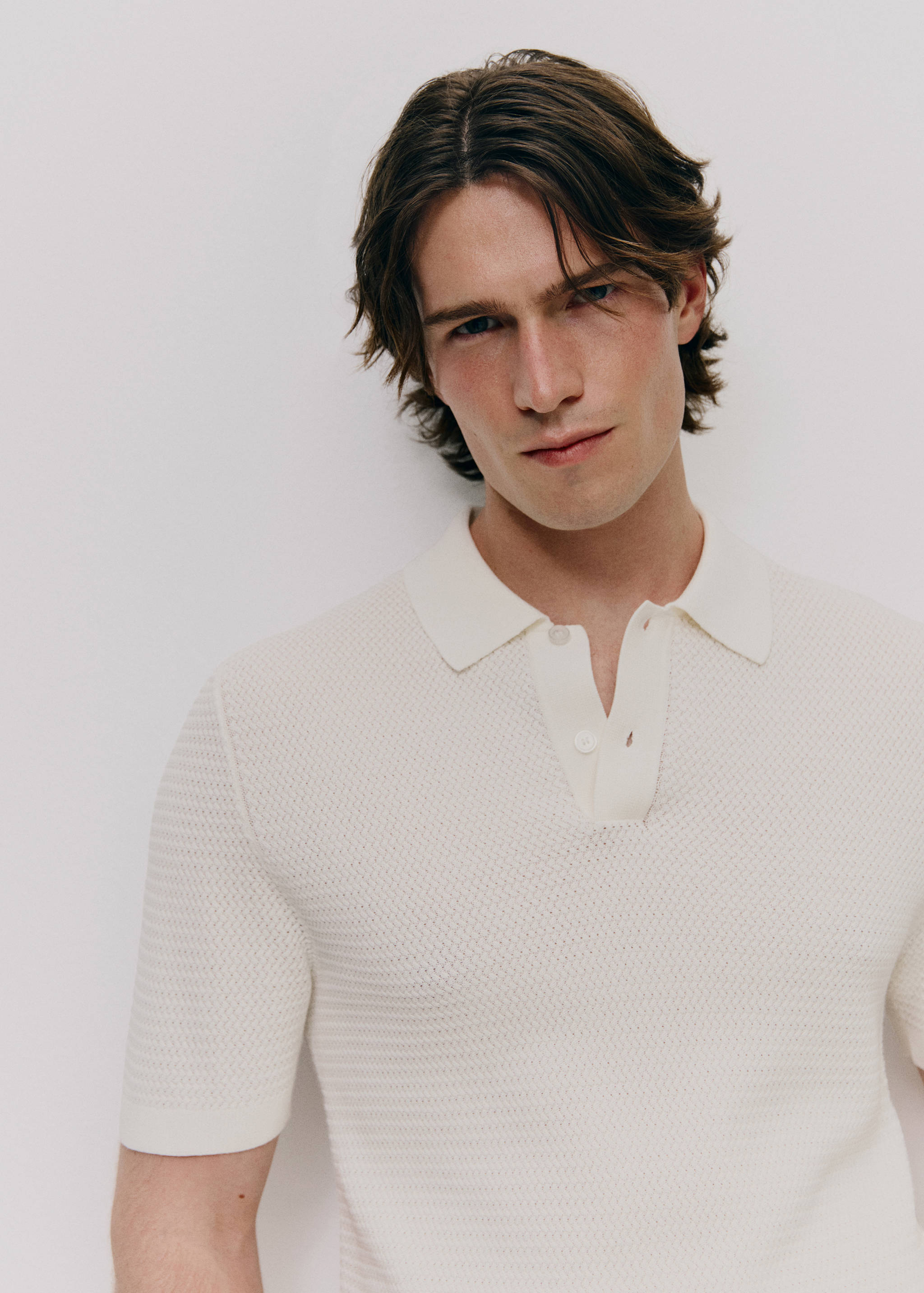 Structured rayon knit polo - Details of the article 7