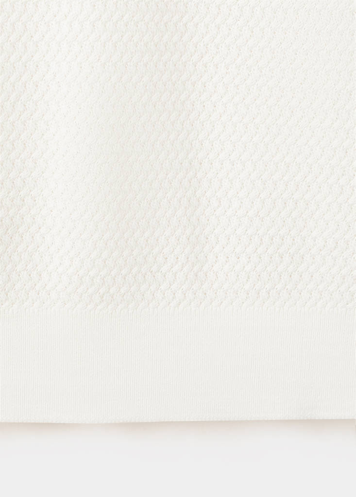 Structured rayon knit polo — Off White