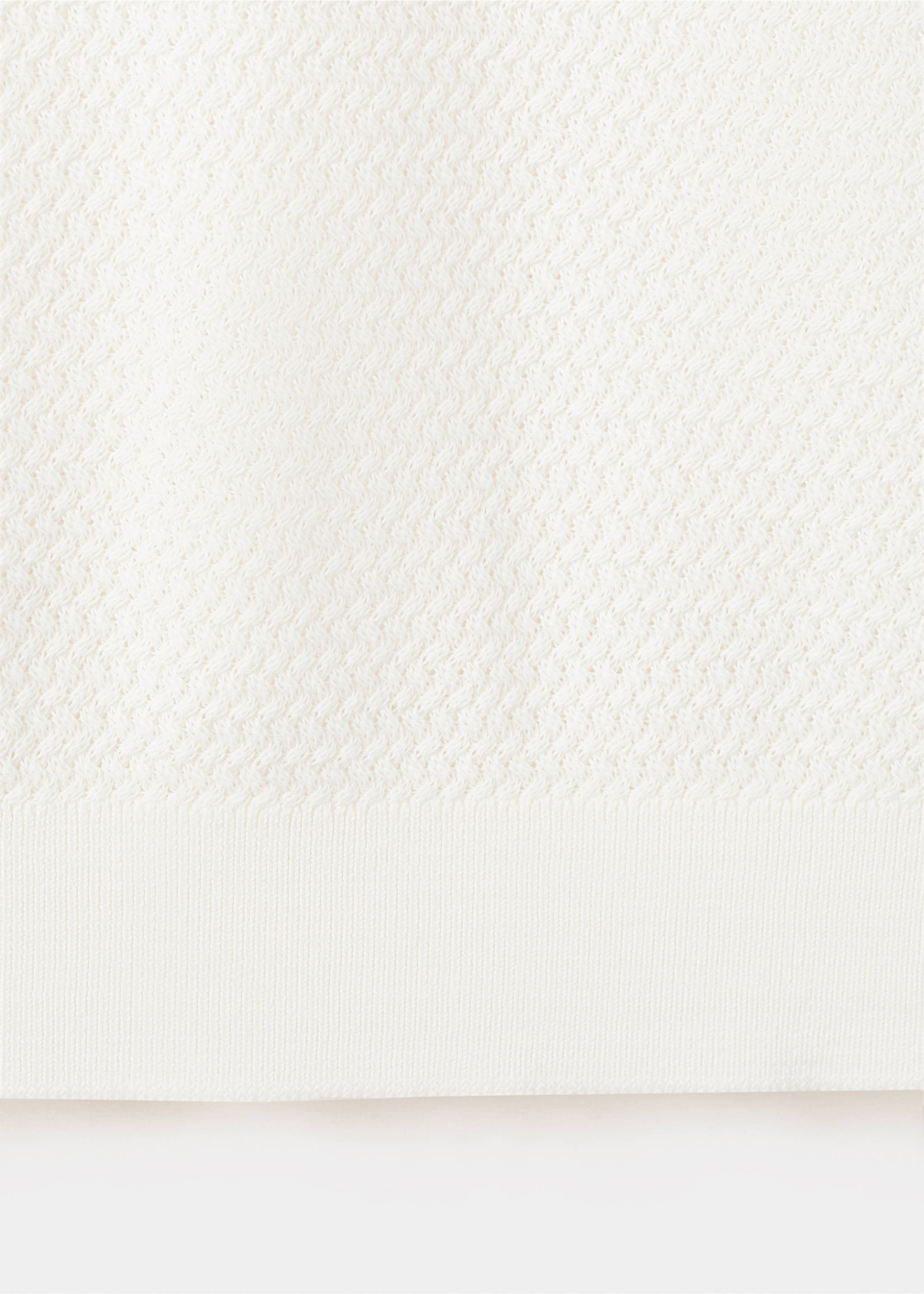Polo coton maille fine côtelée - Détail de l'article 0, Blanc cassé. Ref: 27037915-00.