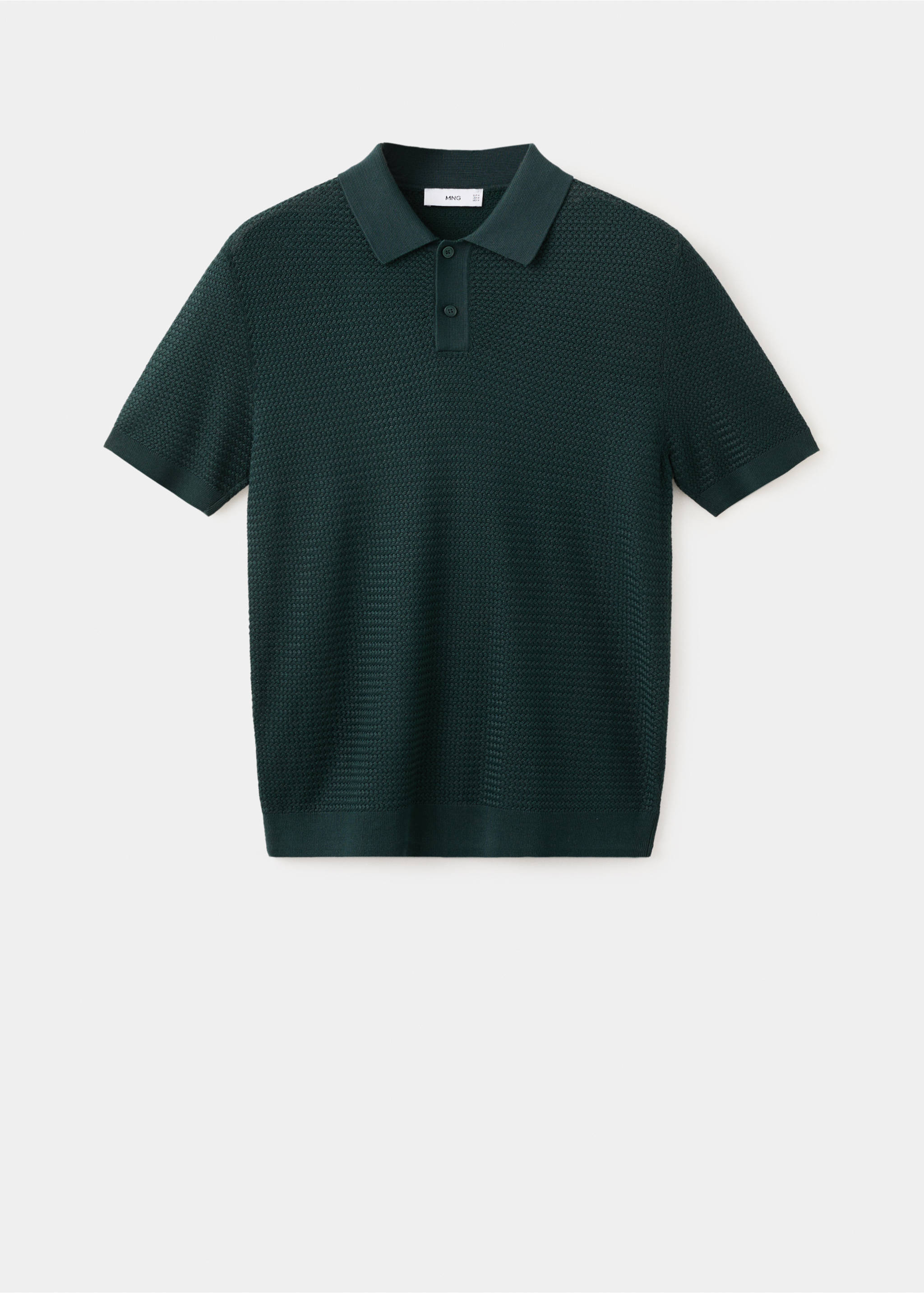 Polo coton maille fine côtelée - Article sans modèle, Vert foncé. Ref: 27037915-00.