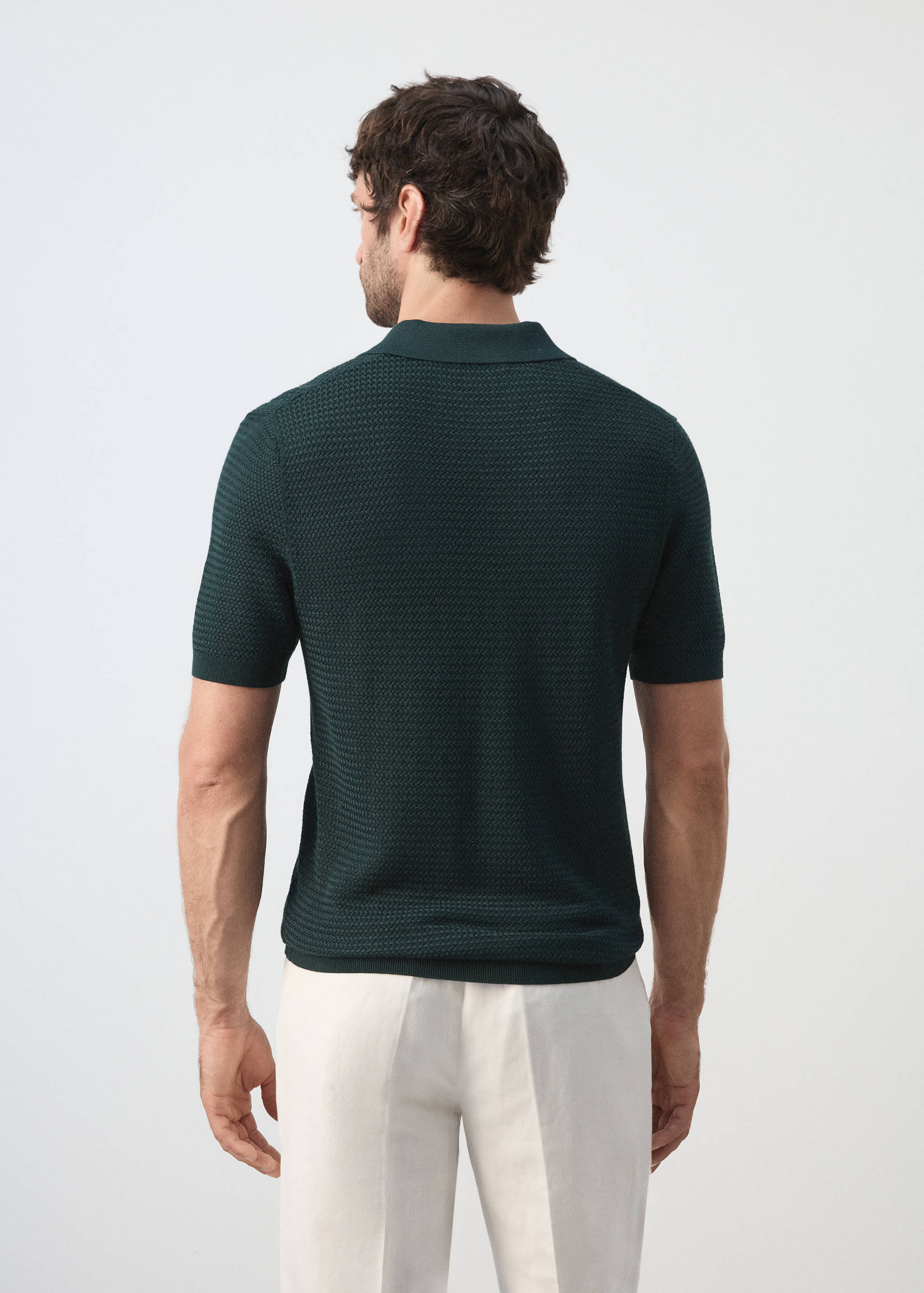 Polo en maille rayonne structurée - Verso de l’article