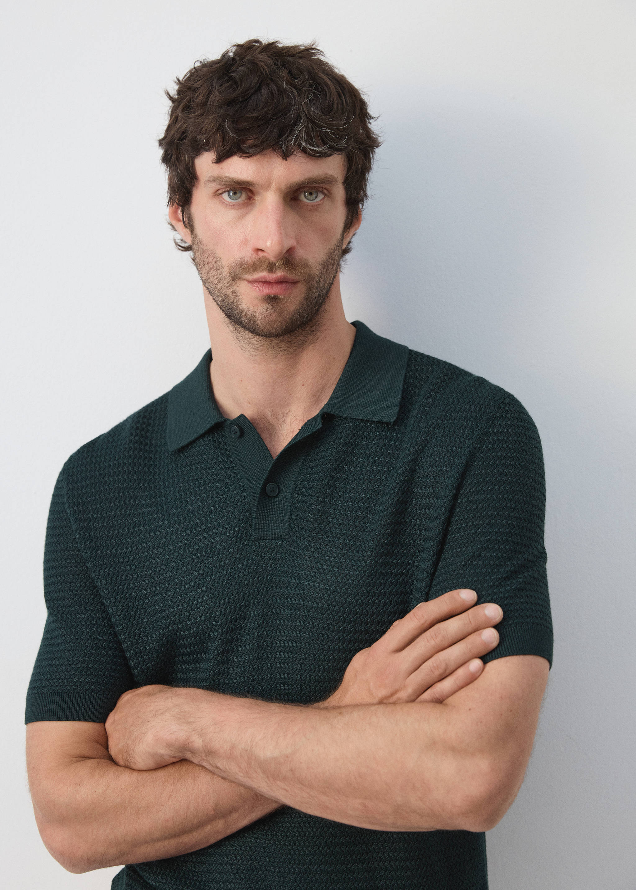 Polo en maille rayonne structurée - Détail de l'article 1