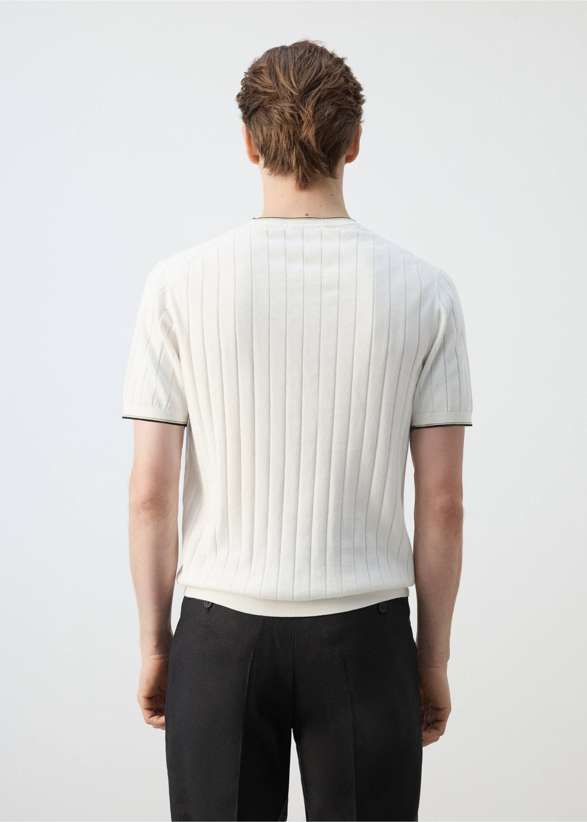 T-shirt de malha fina de 100% algodão - Verso do artigo, Branco-pérola. Ref: 27037916-00.