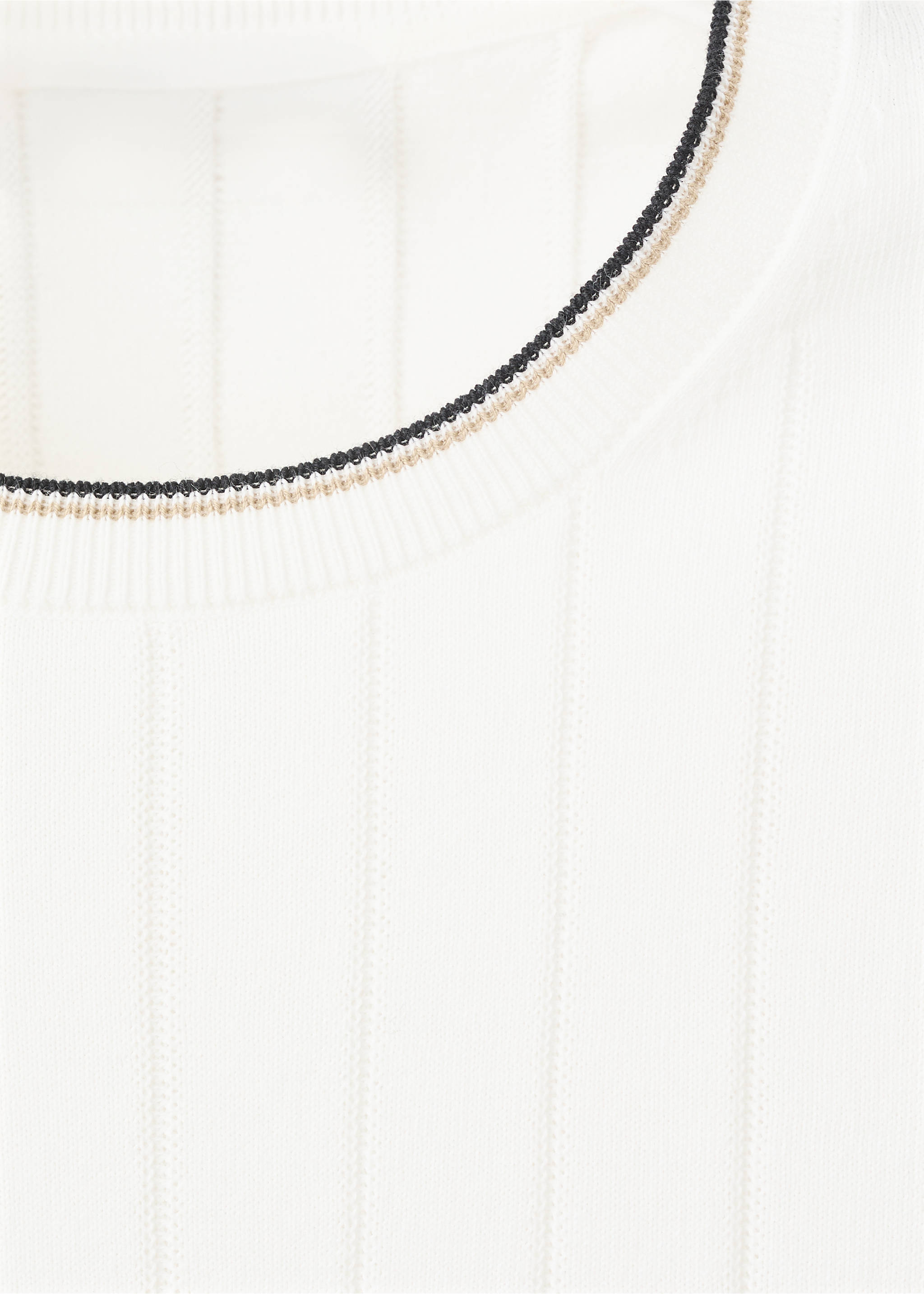 T-shirt de malha fina de 100% algodão - Pormenor do artigo 8, Branco-pérola. Ref: 27037916-00.