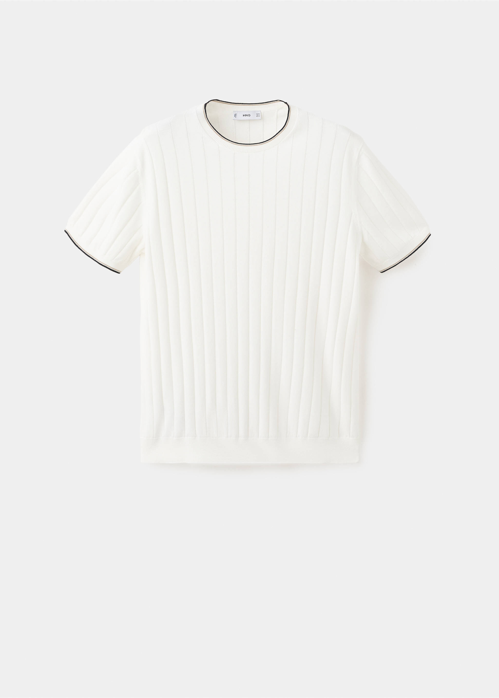 Camiseta punto fino 100% algodón - Artículo sin modelo, Blanco roto. Ref: 27037916-00.