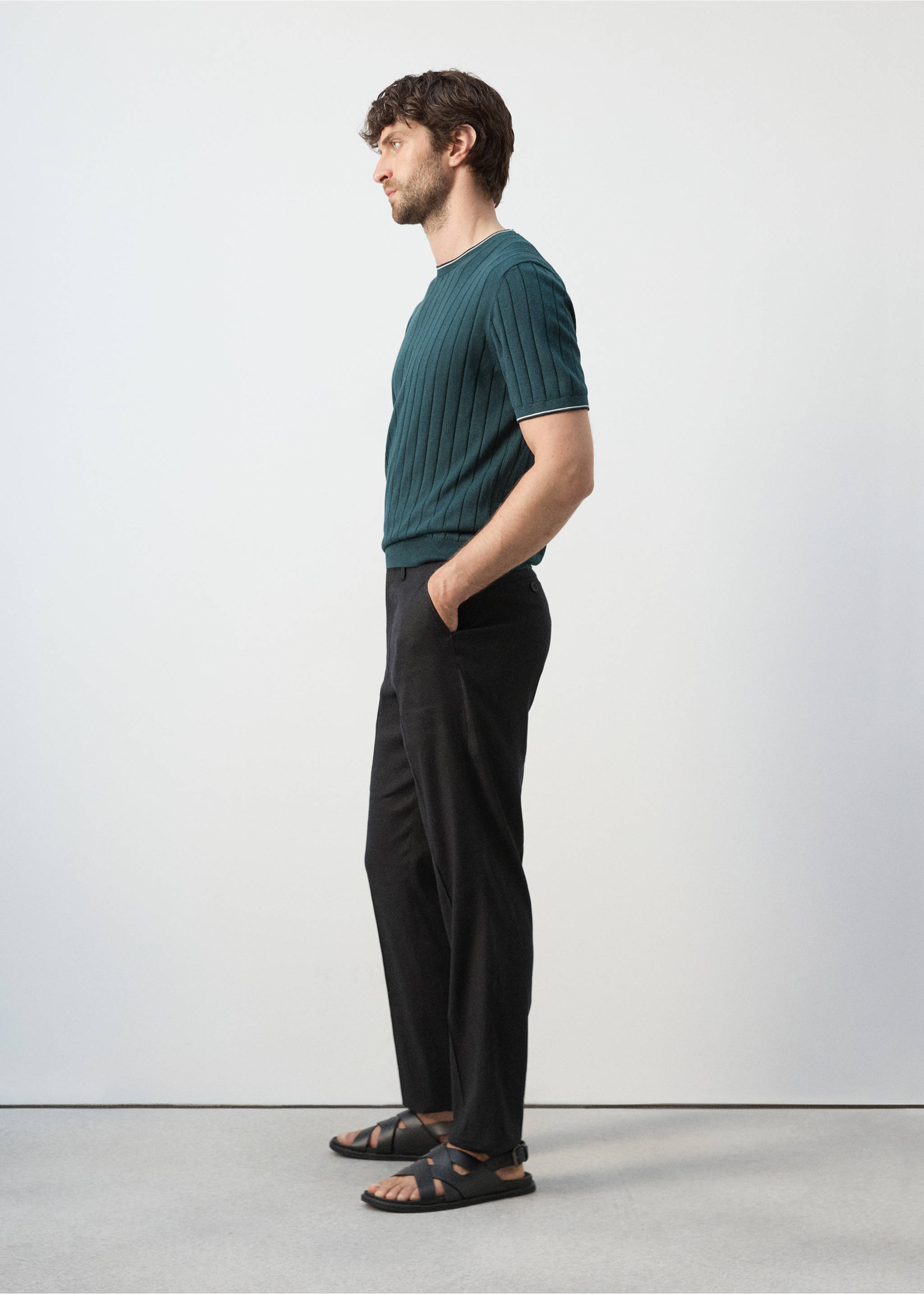 T-shirt de malha fina de 100% algodão - Pormenor do artigo 2, Verde-bosque. Ref: 27037916-00.