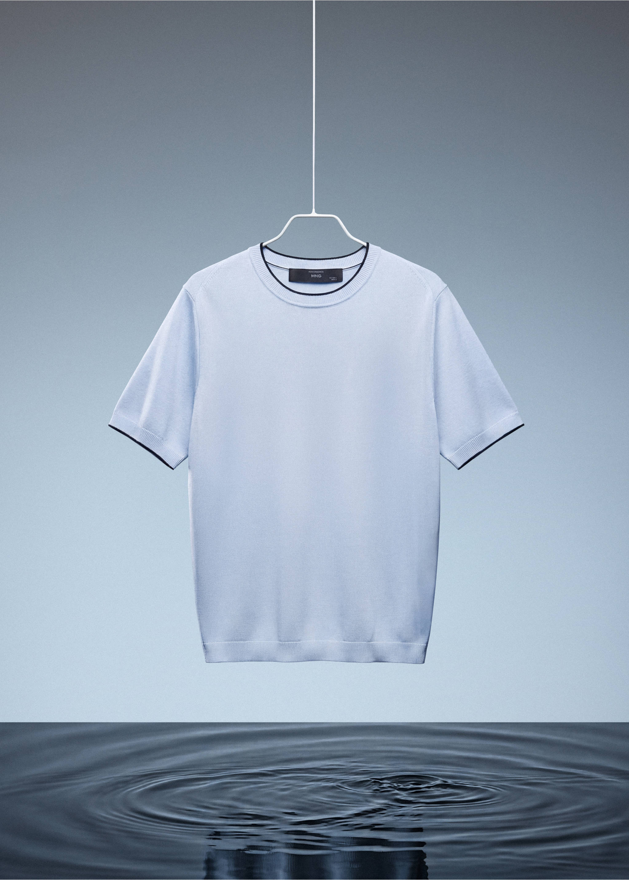 T-shirt maille combinée - Détail de l'article 9, Bleu ciel. Ref: 27037917-00.