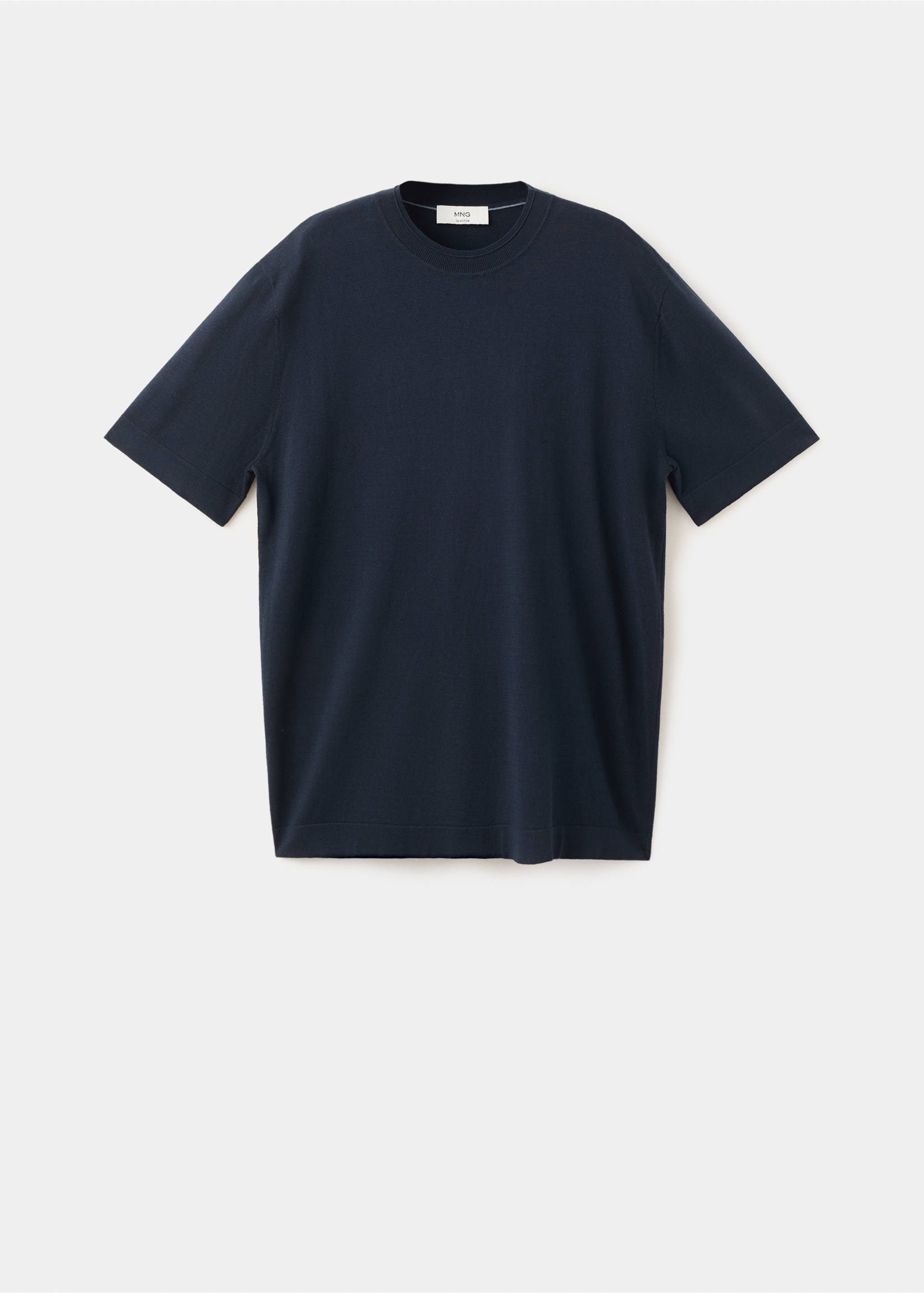 Cotton fine-knit t-shirt - Article without model, Navy. Ref: 27037918-00.