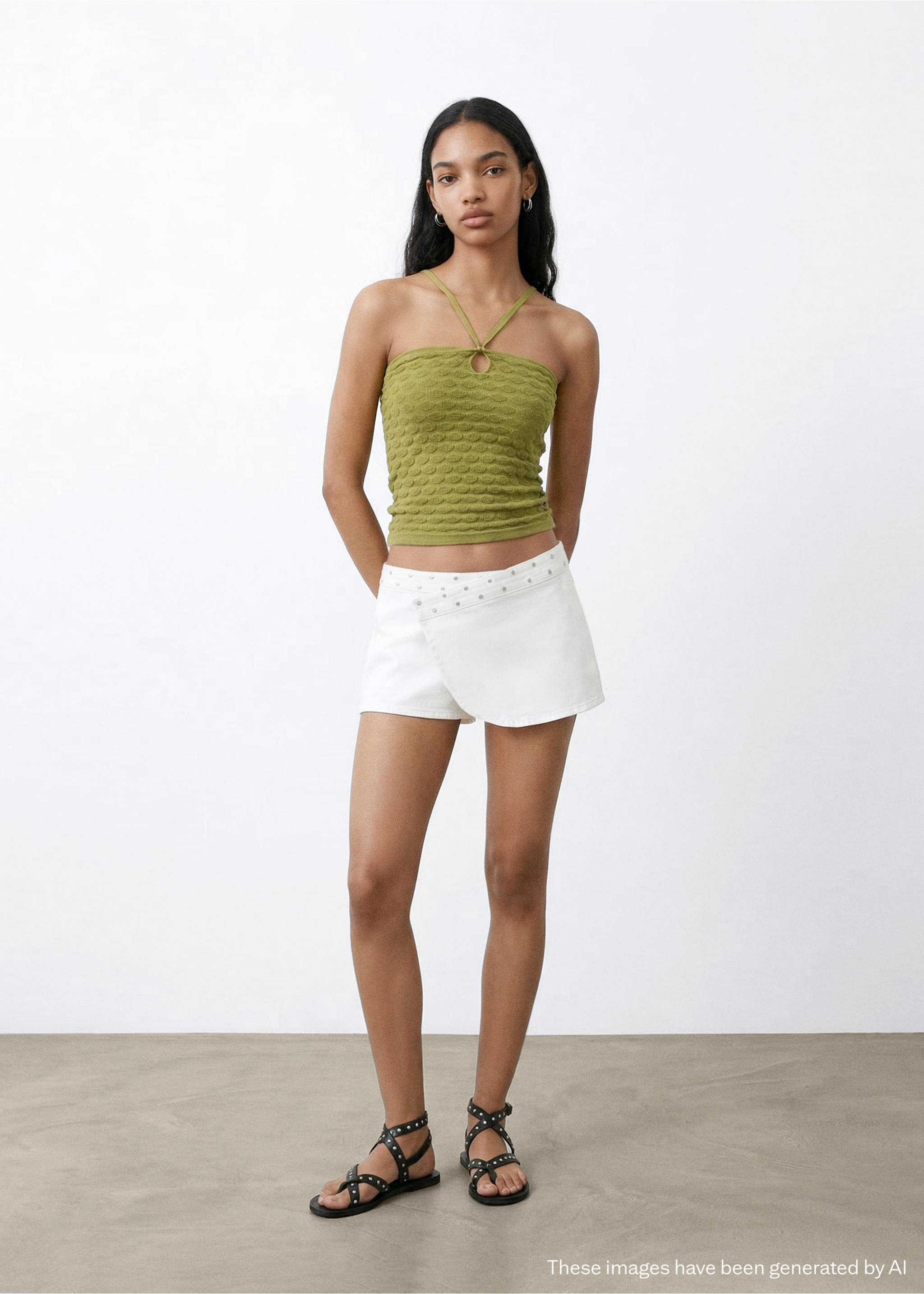Textured knit top - General plane, Green. Ref: 27037919-00.