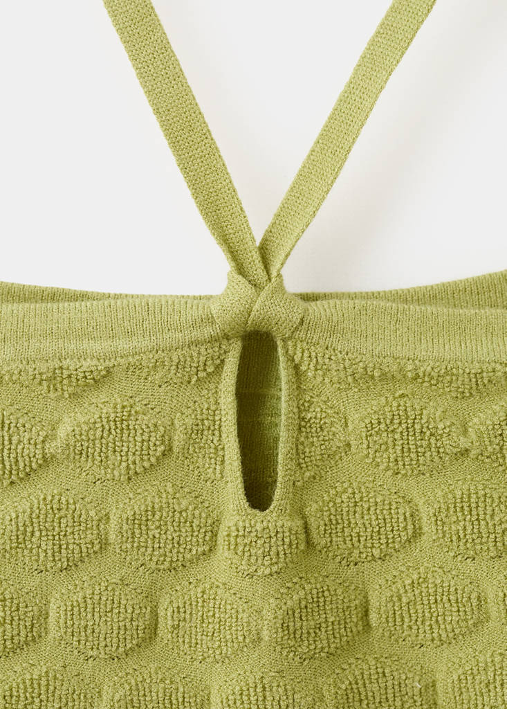 Textured knit top — Green