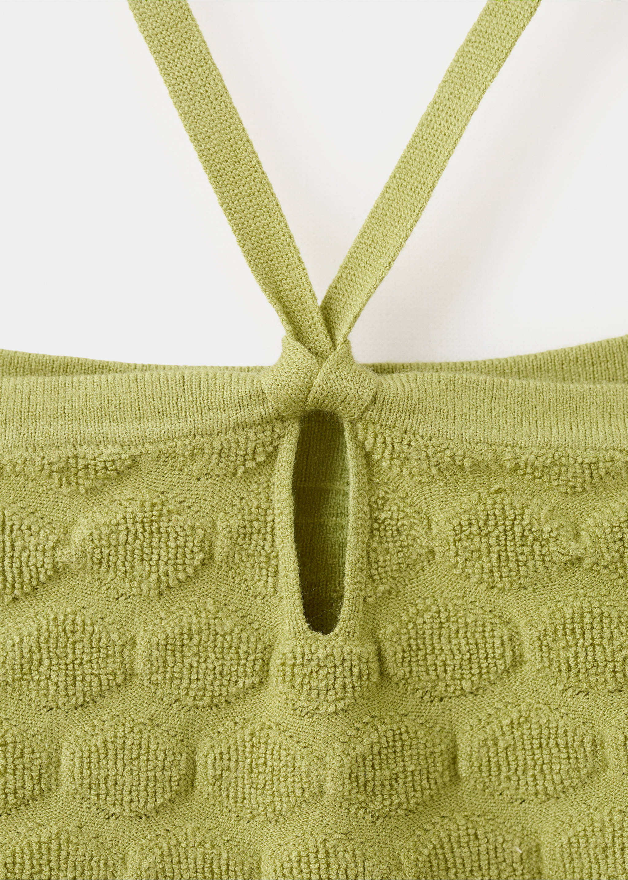 Textured knit top - Details of the article 8, Green. Ref: 27037919-00.