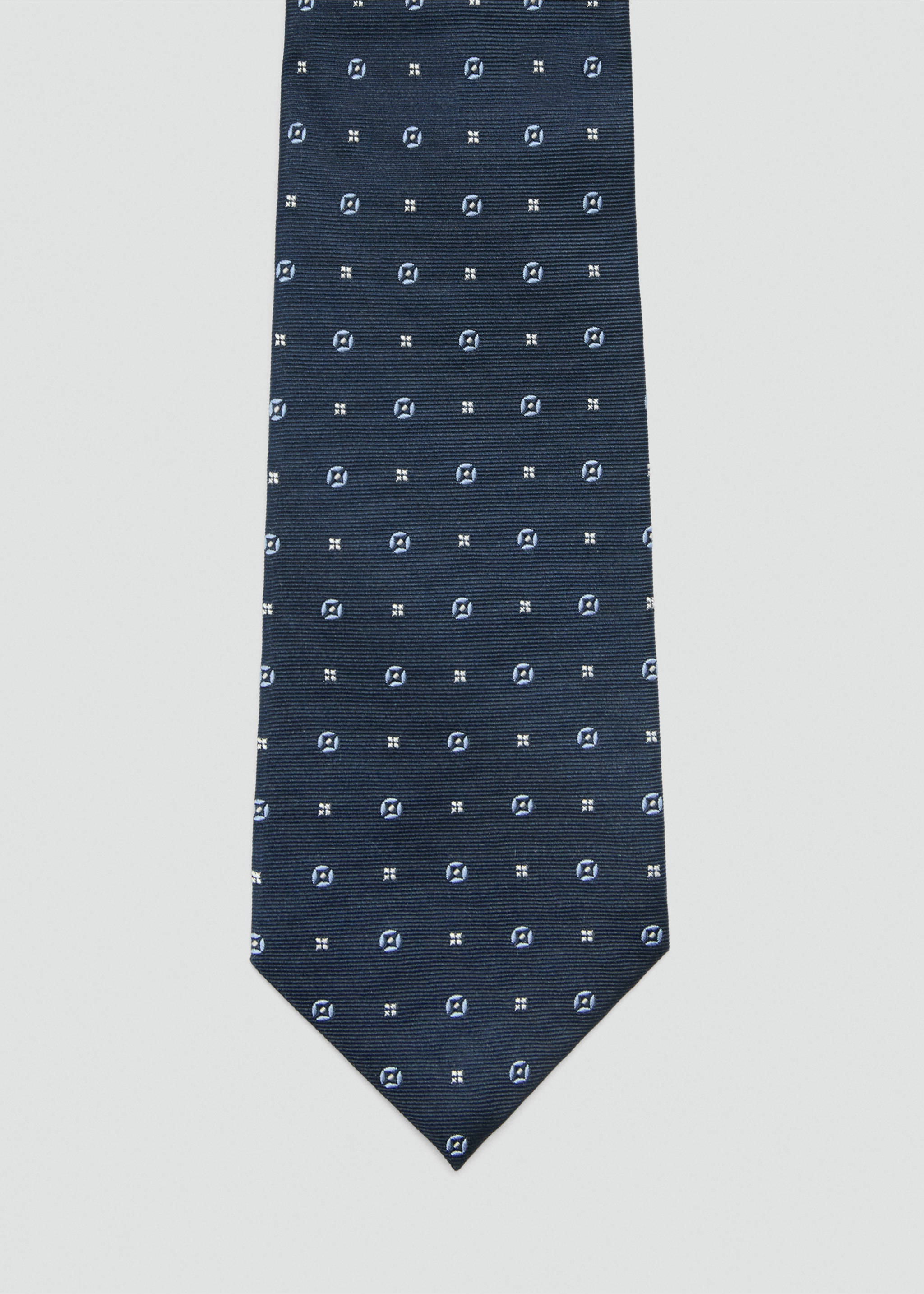 100% silk patterned tie - Details of the article 1, Navy. Ref: 27037920-00.