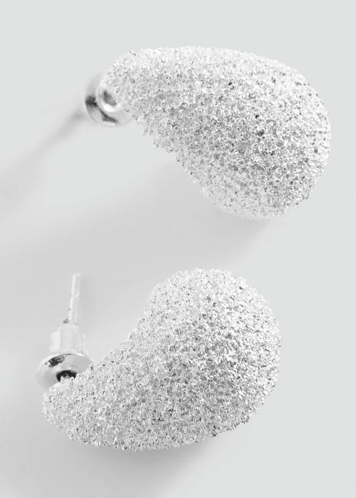 Textured drop earrings — Silver