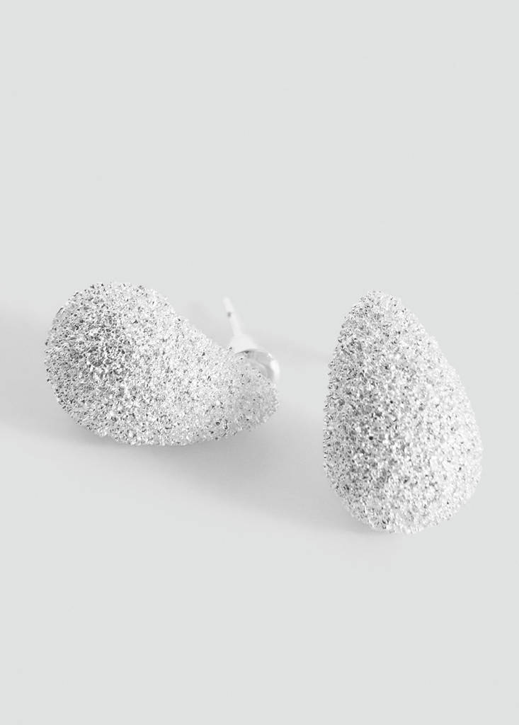 Textured drop earrings — Silver