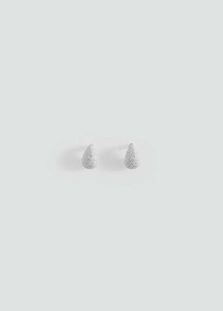 Textured drop earrings — Silver