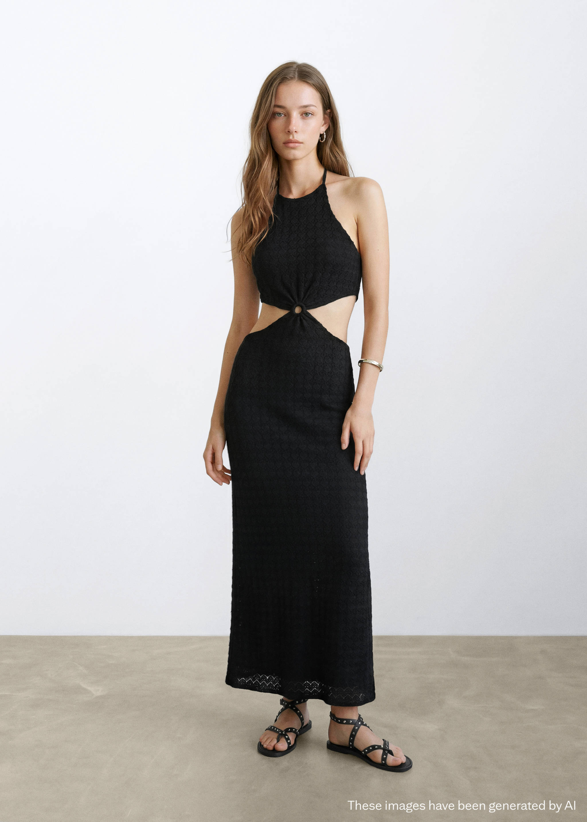 Cut-out halter dress - General plane