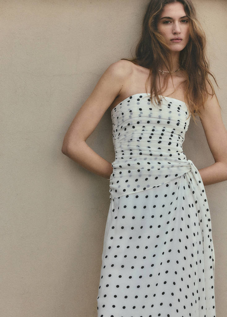 A-line polka-dot dress