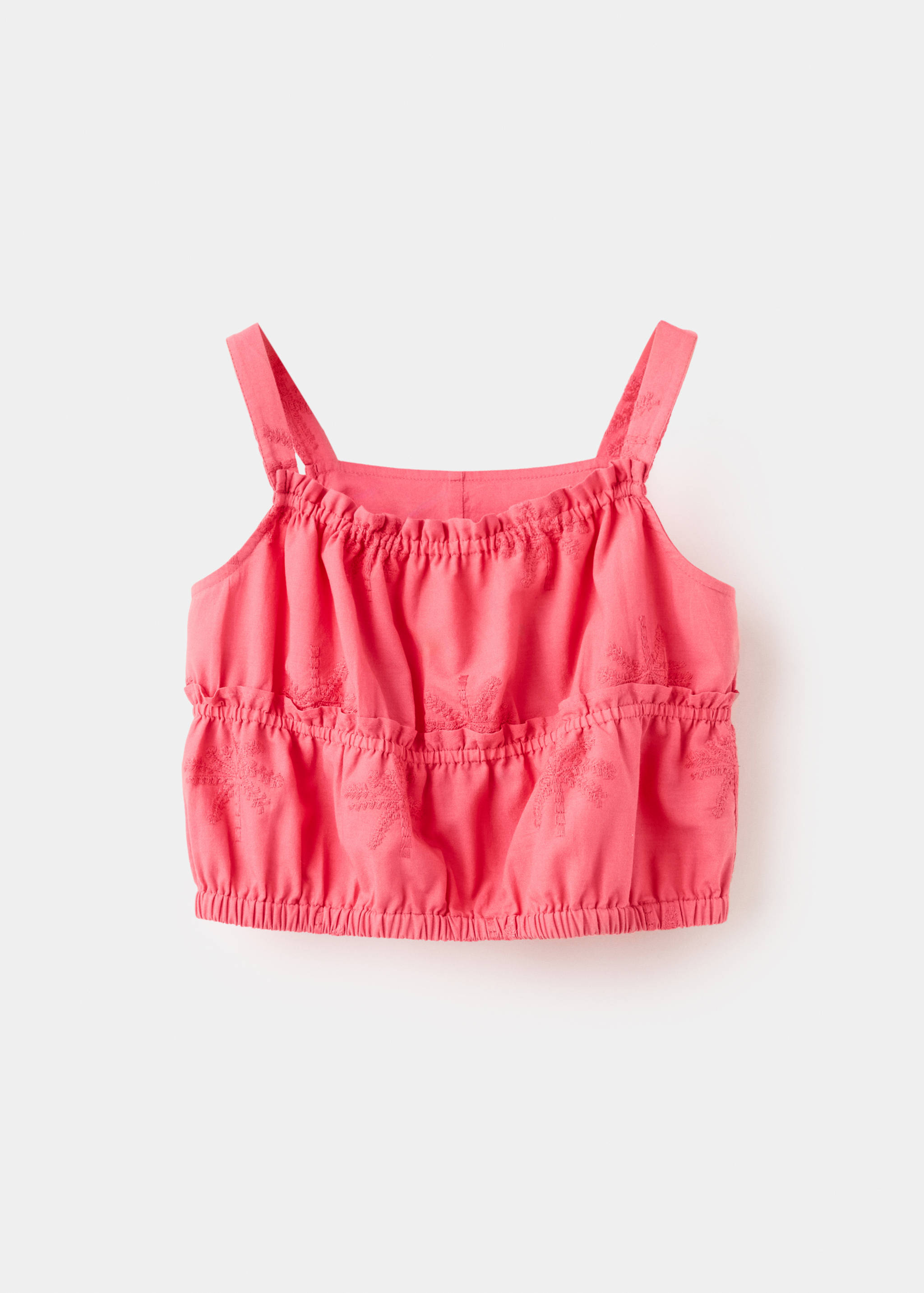 بلوزة قطنية بتفاصيل مطرزة - منتج دون نموذج