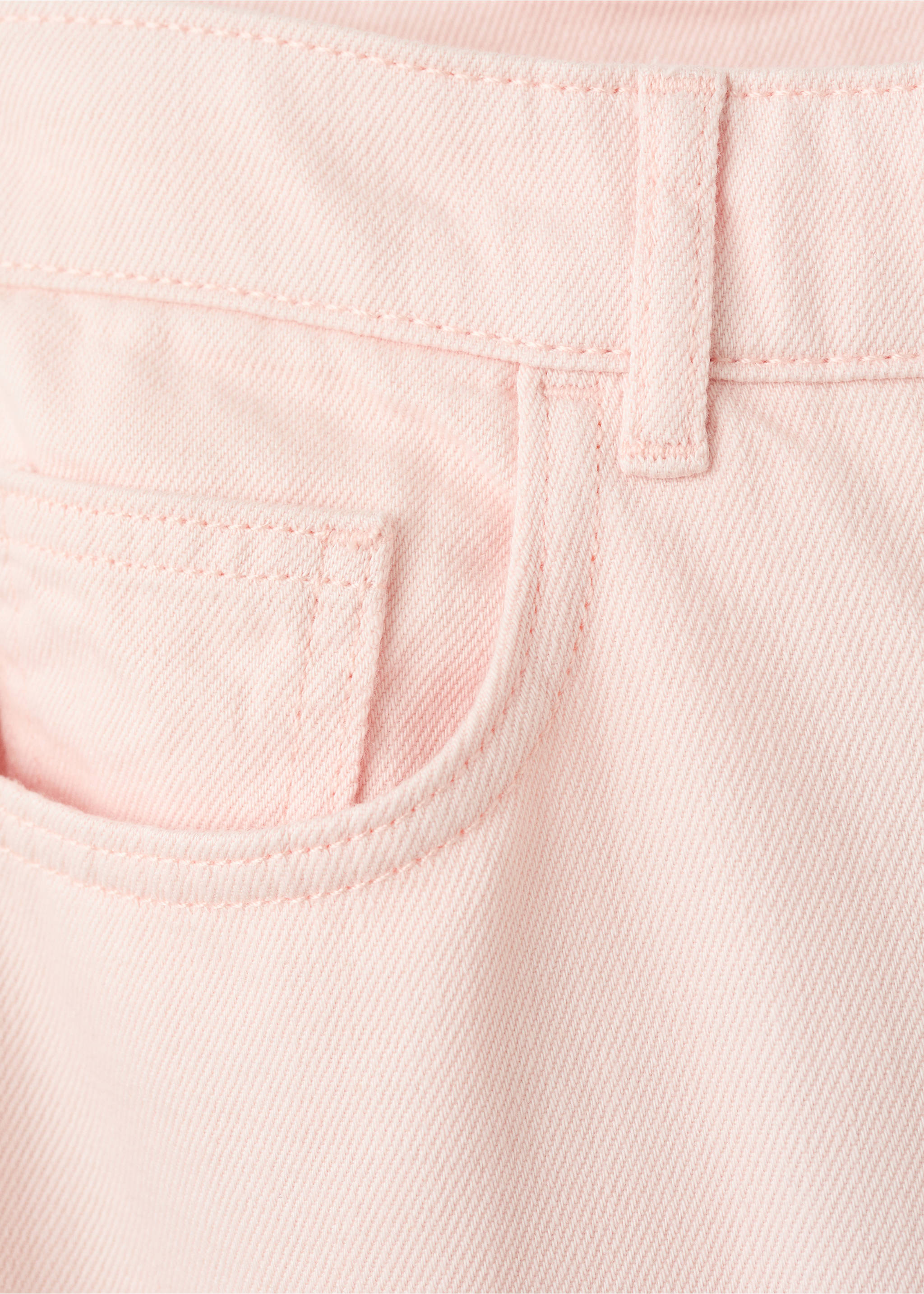Wide leg mid-rise jeans - Details of the article 8, Pastel Pink. Ref: 27037941-00.