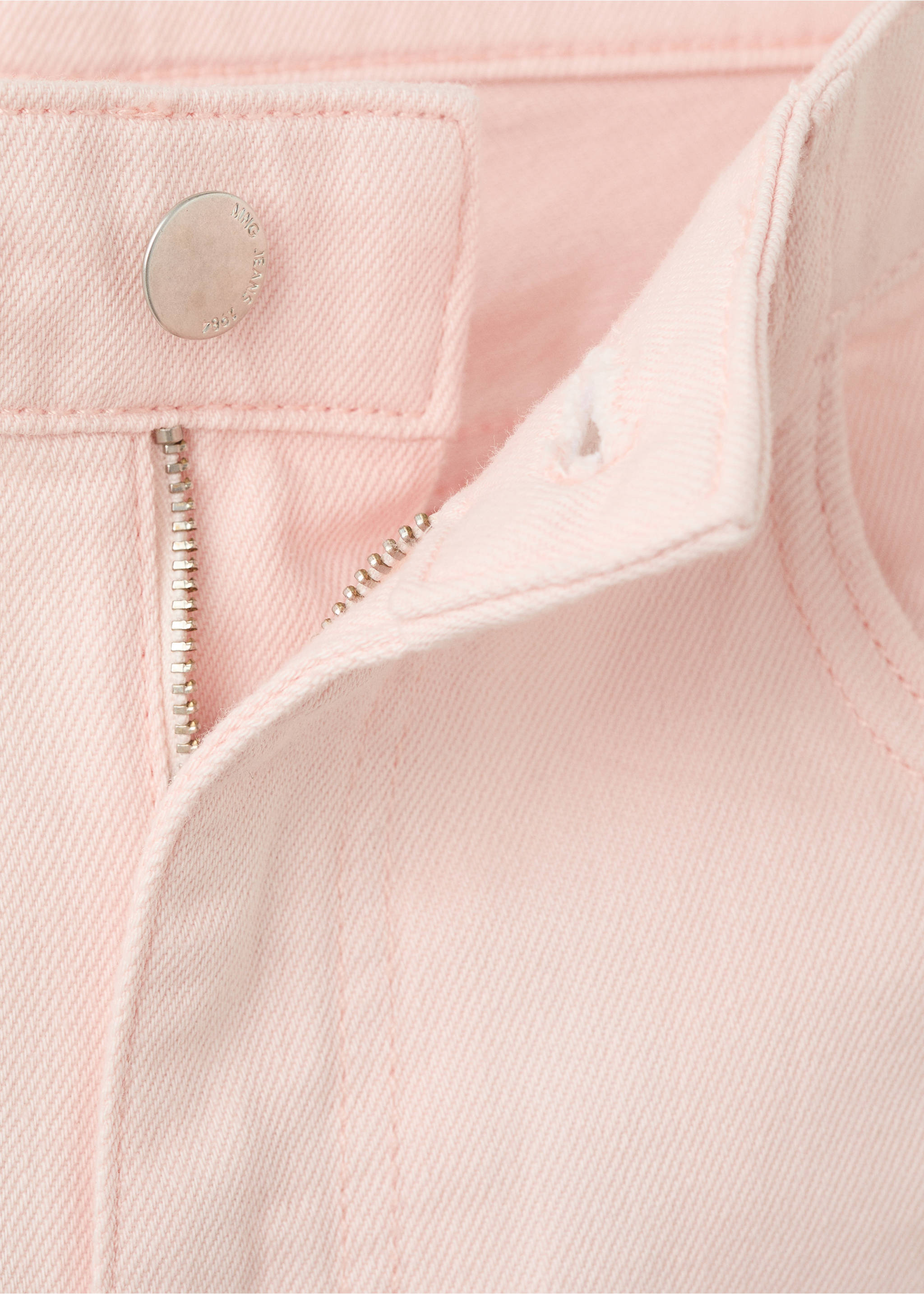 Wide leg mid-rise jeans - Details of the article 0, Pastel Pink. Ref: 27037941-00.