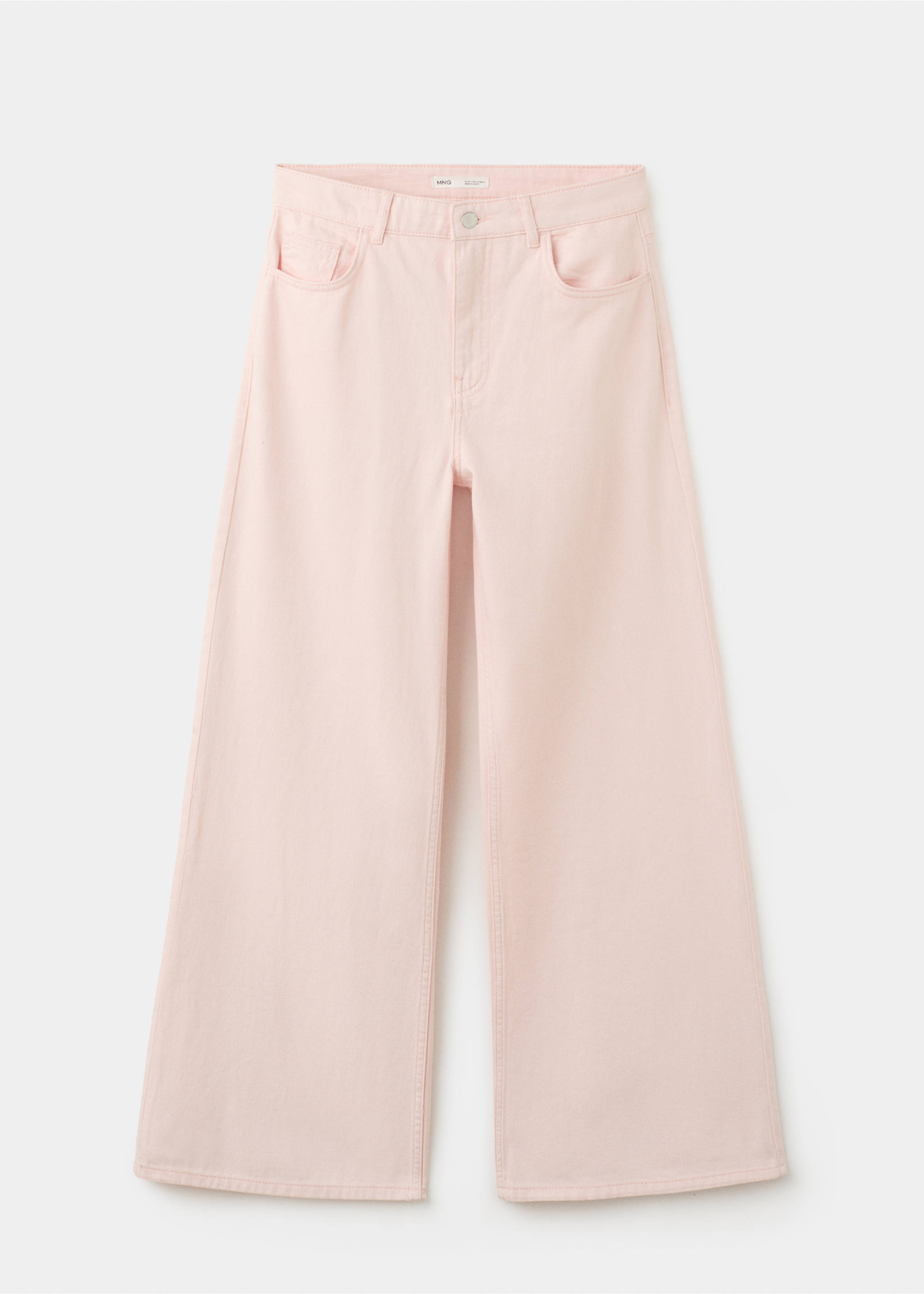 Wide leg mid-rise jeans - Article without model, Pastel Pink. Ref: 27037941-00.
