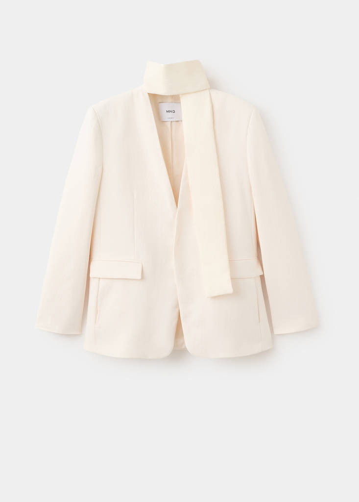 Suit blazer without lapels — Ecru