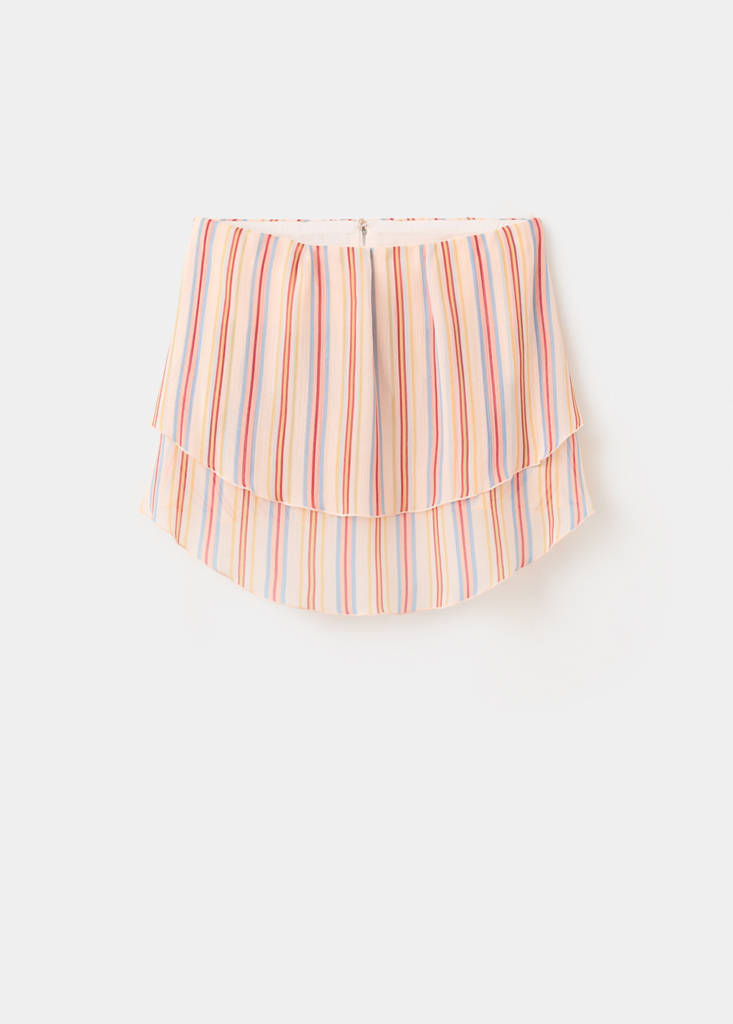 Ruffles stripe-patterned blouse — Ecru