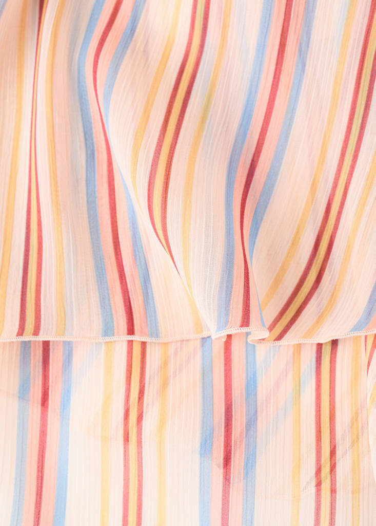 Ruffles stripe-patterned blouse — Ecru