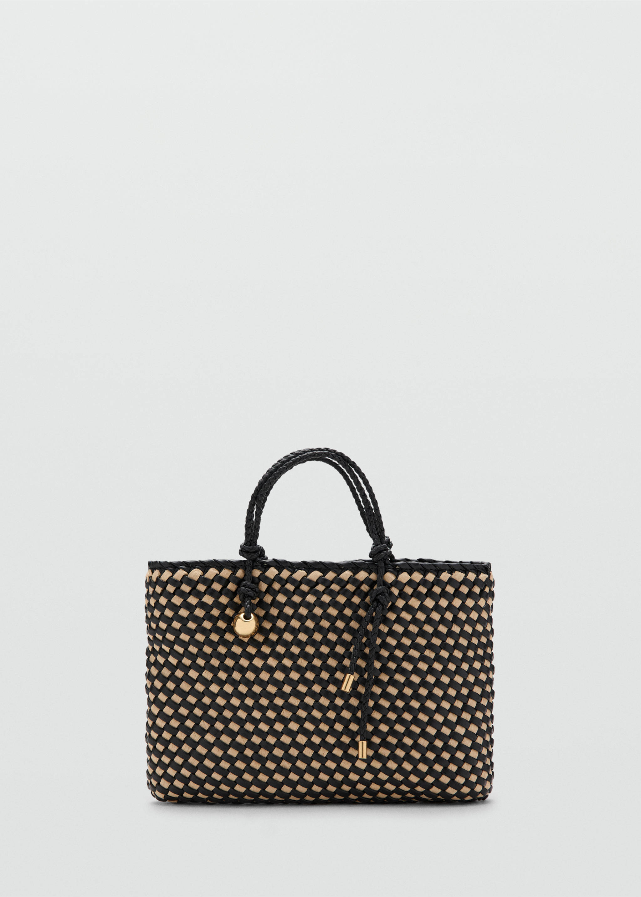 Sac à main en fibre naturelle - Article sans modèle, Noir. Ref: 27038260-00.