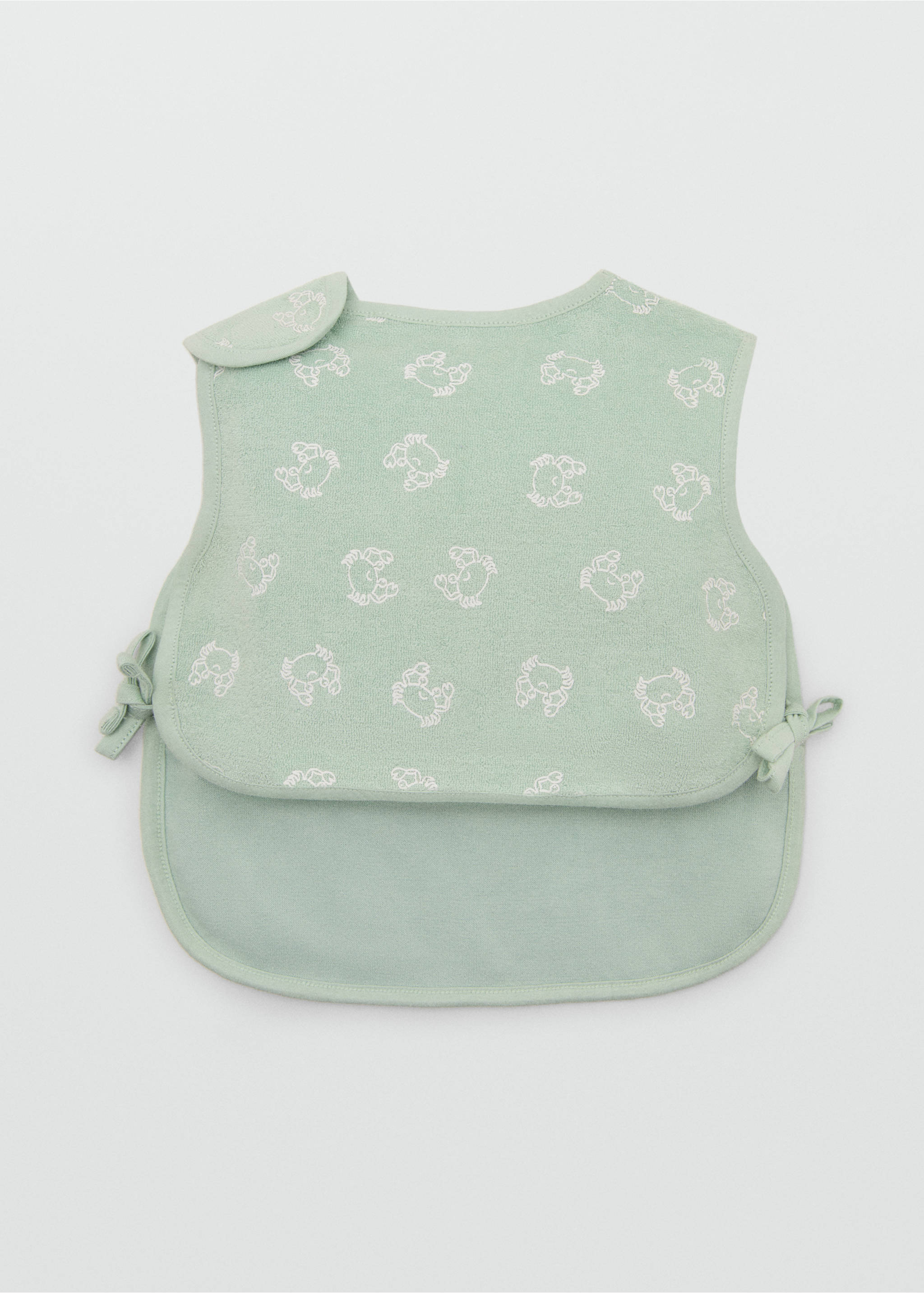 Bavoir imprimé - Plan moyen, Vert. Ref: 27038261-00.