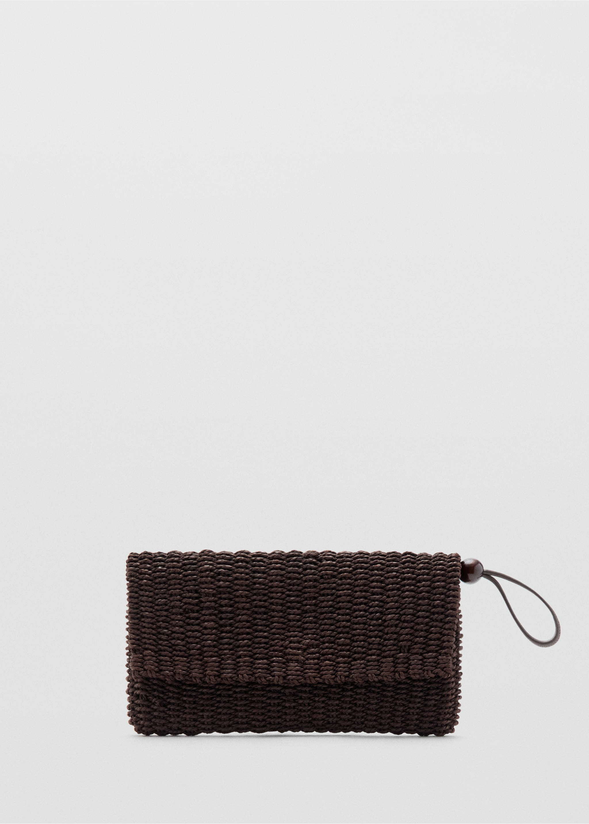 Pochette en fibre naturelle avec rabat - Article sans modèle, Chocolat. Ref: 27038264-00.