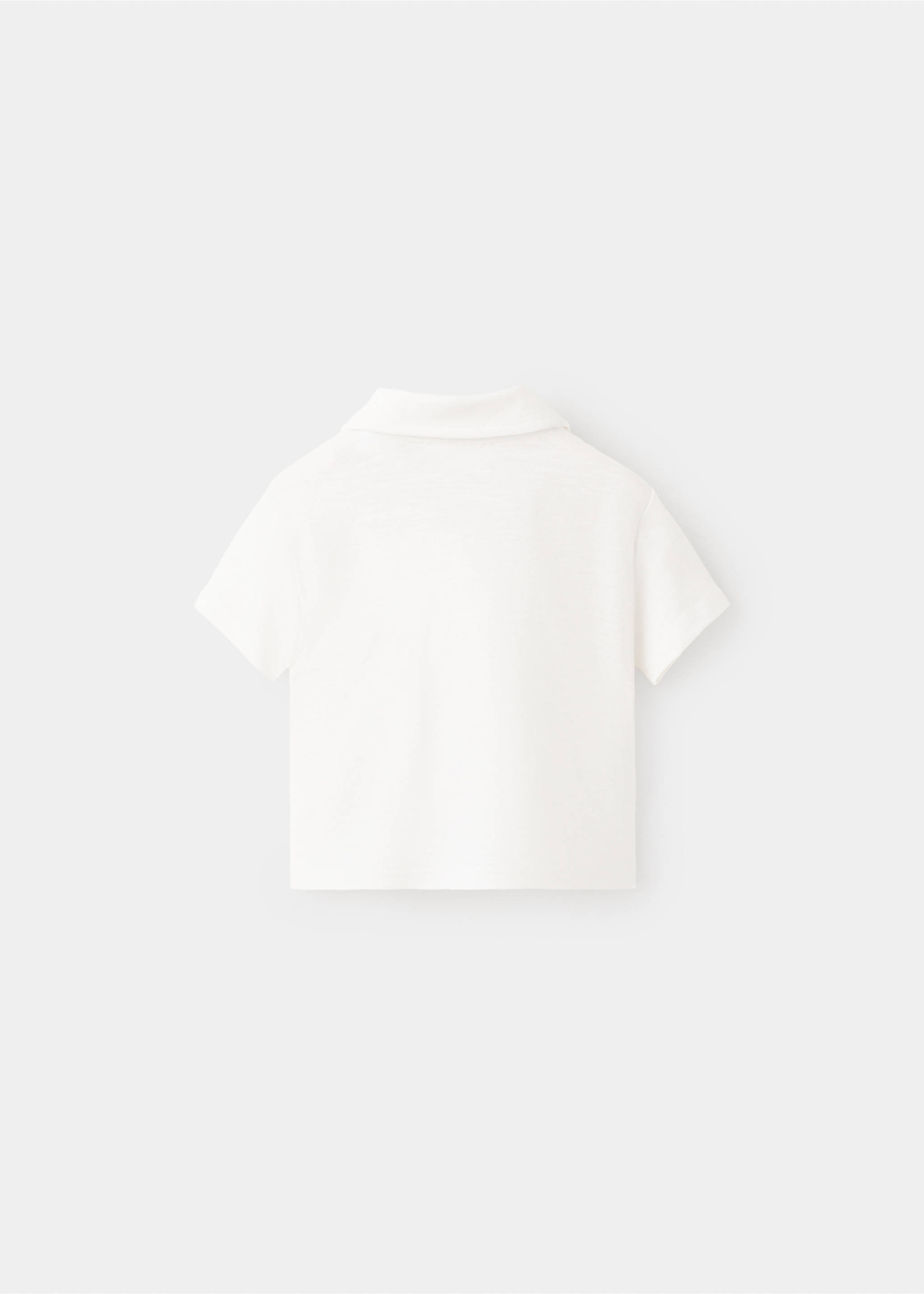 Chest-pocket cotton pocket polo shirt - Reverse of the article, Off White. Ref: 27038265-00.
