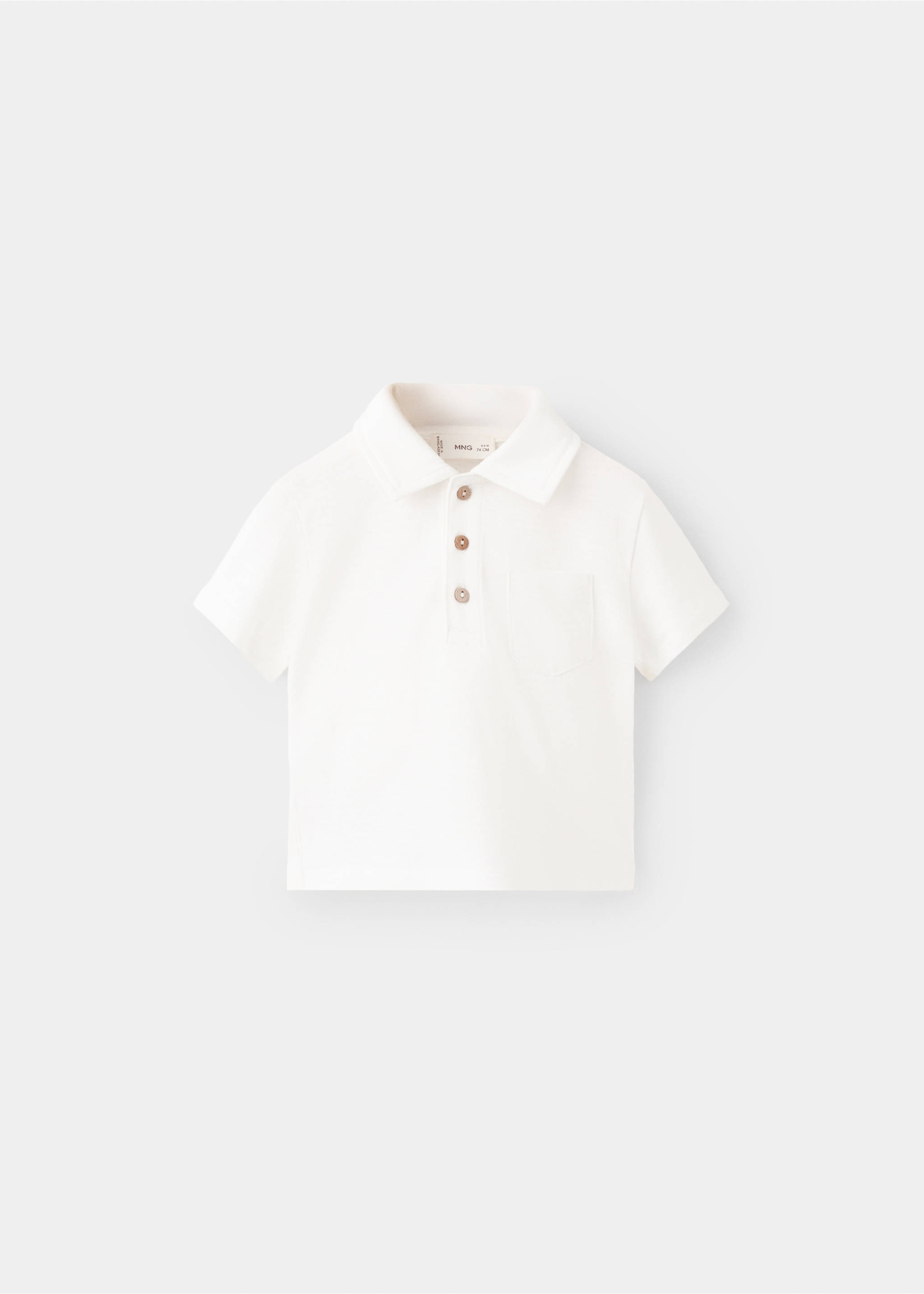 Chest-pocket cotton pocket polo shirt - Article without model, Off White. Ref: 27038265-00.
