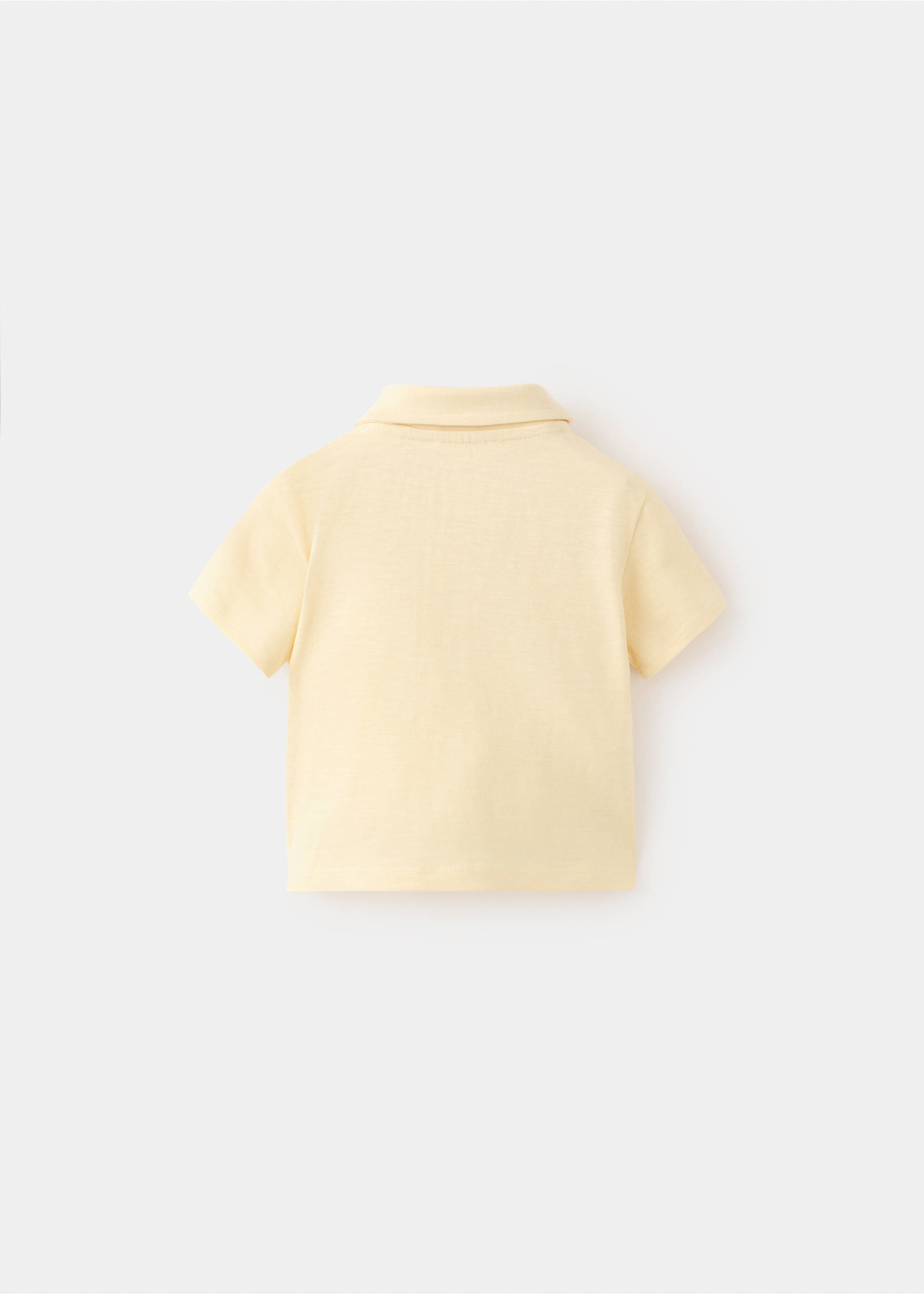 Chest-pocket cotton pocket polo shirt - Reverse of the article, Yellow. Ref: 27038265-00.