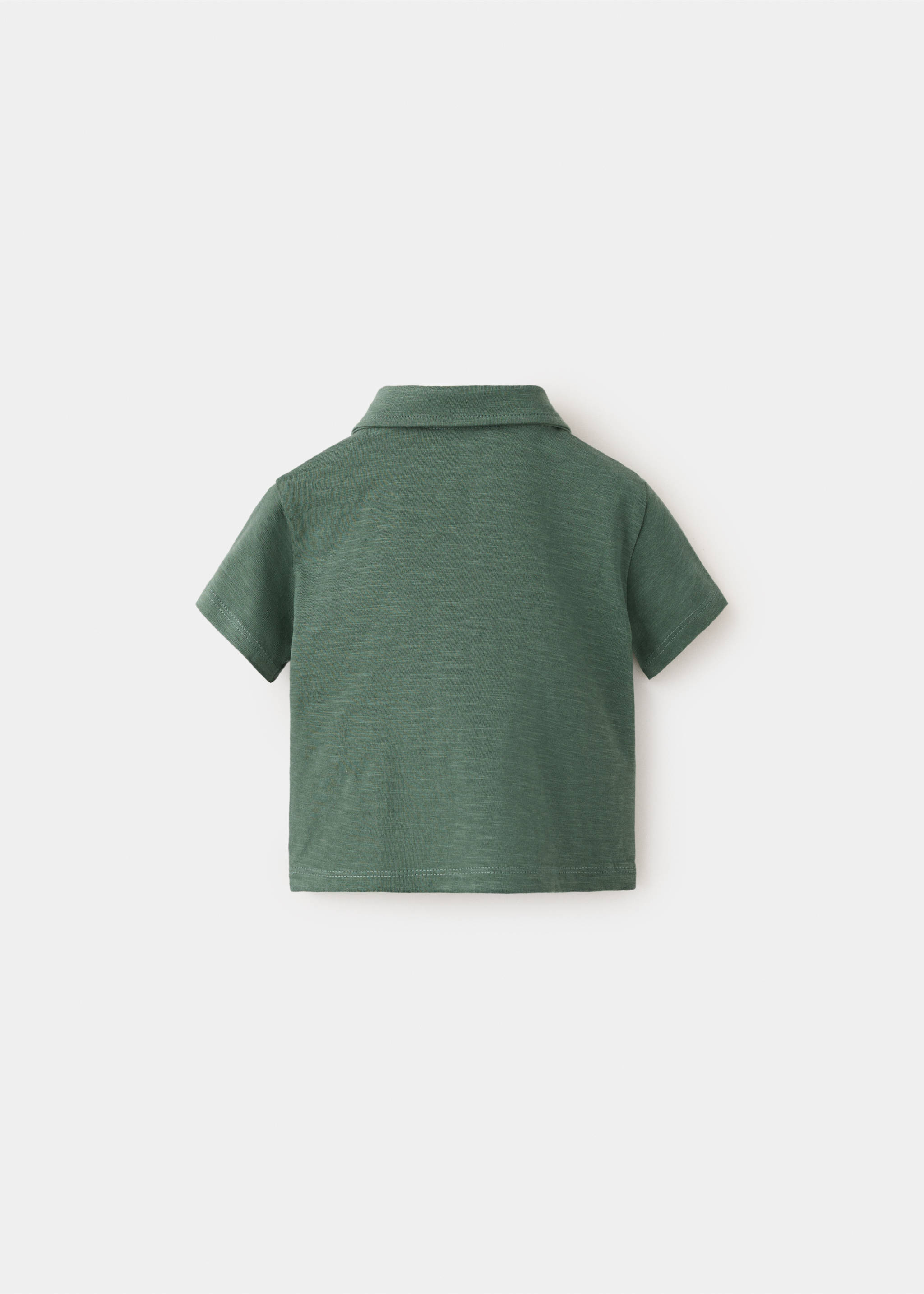 Chest-pocket cotton pocket polo shirt - Reverse of the article, Green. Ref: 27038265-00.