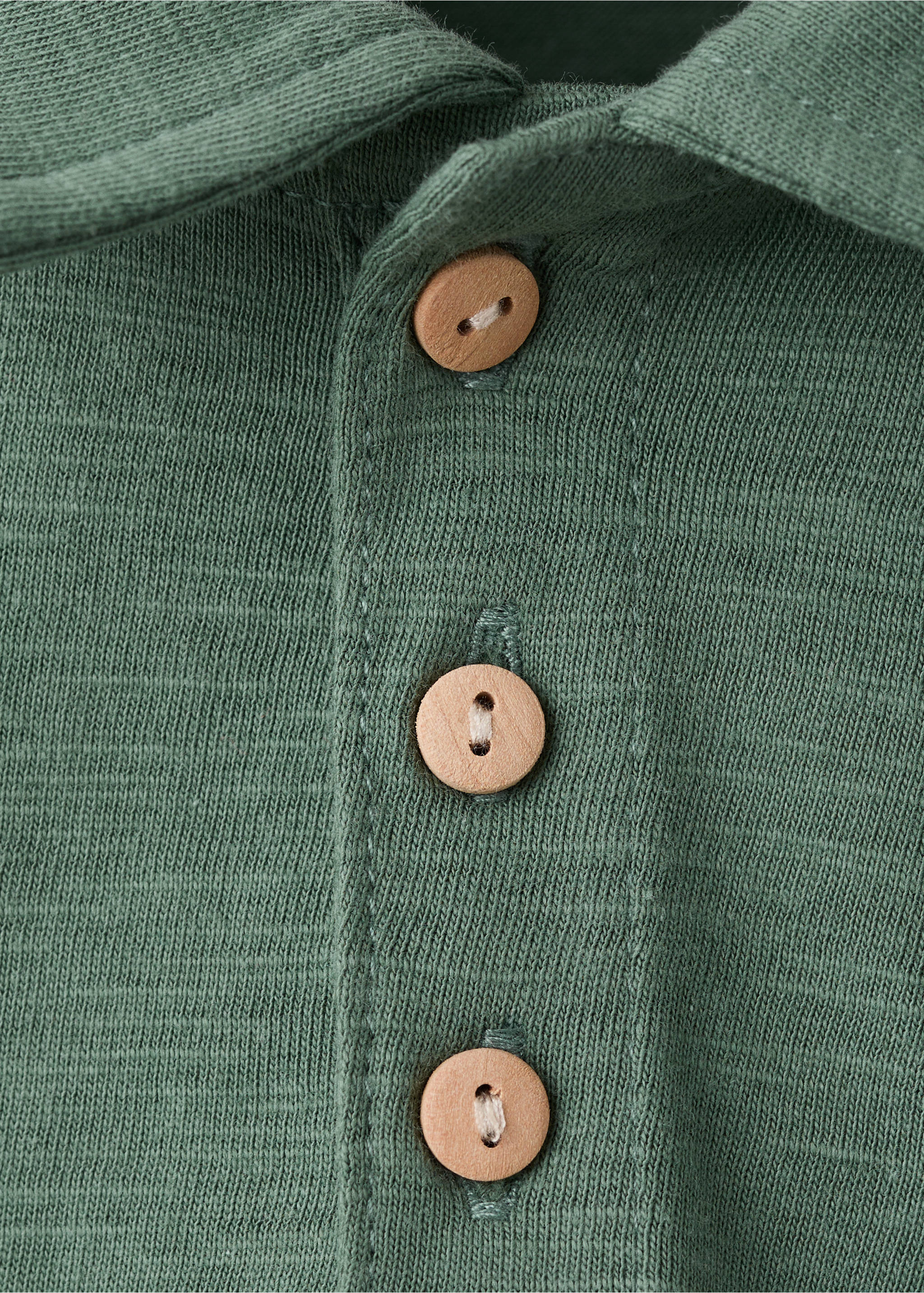 Chest-pocket cotton pocket polo shirt - Details of the article 8, Green. Ref: 27038265-00.