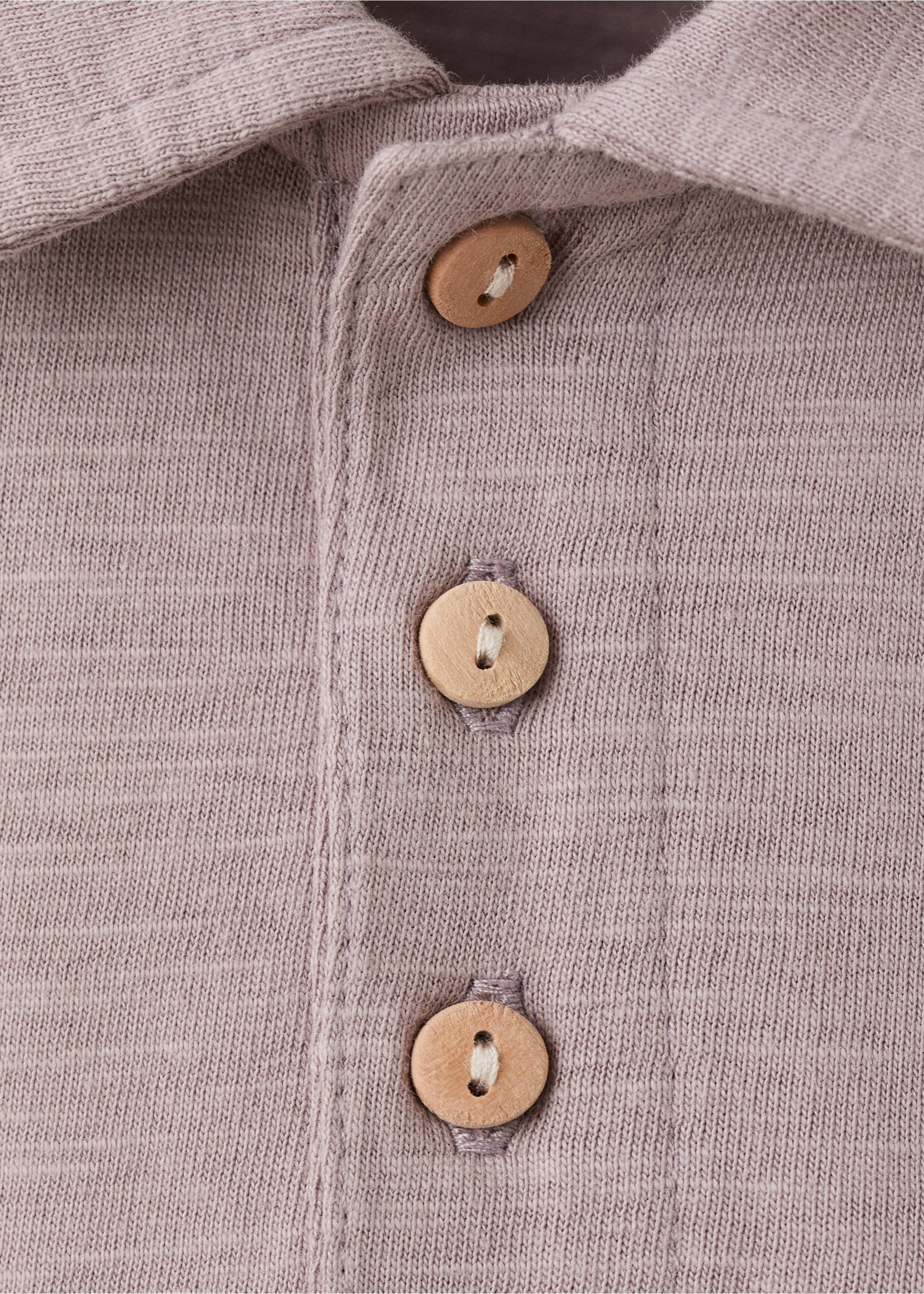 Chest-pocket cotton pocket polo shirt - Details of the article 8, Light/Pastel Purple. Ref: 27038265-00.